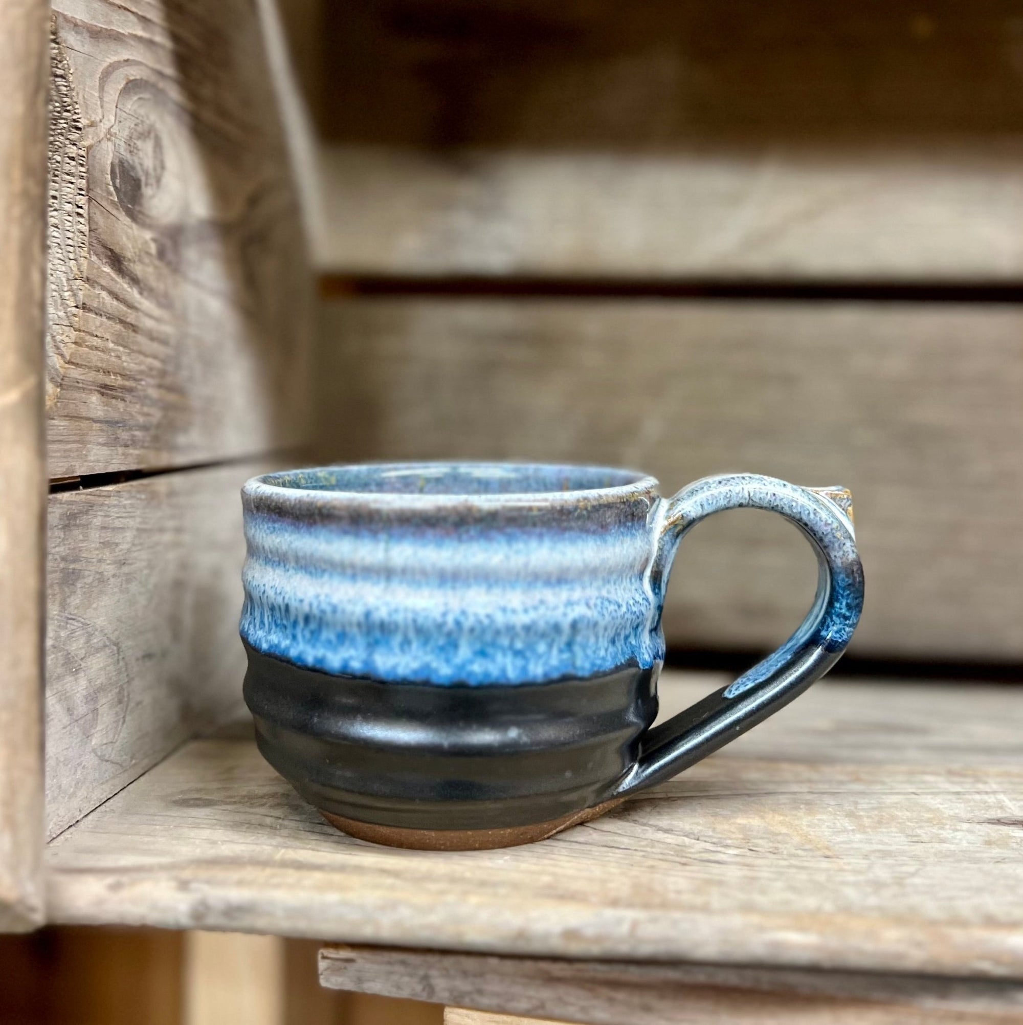 Cappuccino Mug {Black and Blue}