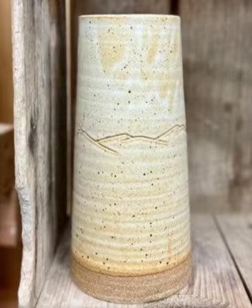 Mountain Range Large Cylinder Vase {Stony}
