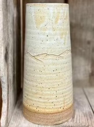 Mountain Range Large Cylinder Vase {Stony}