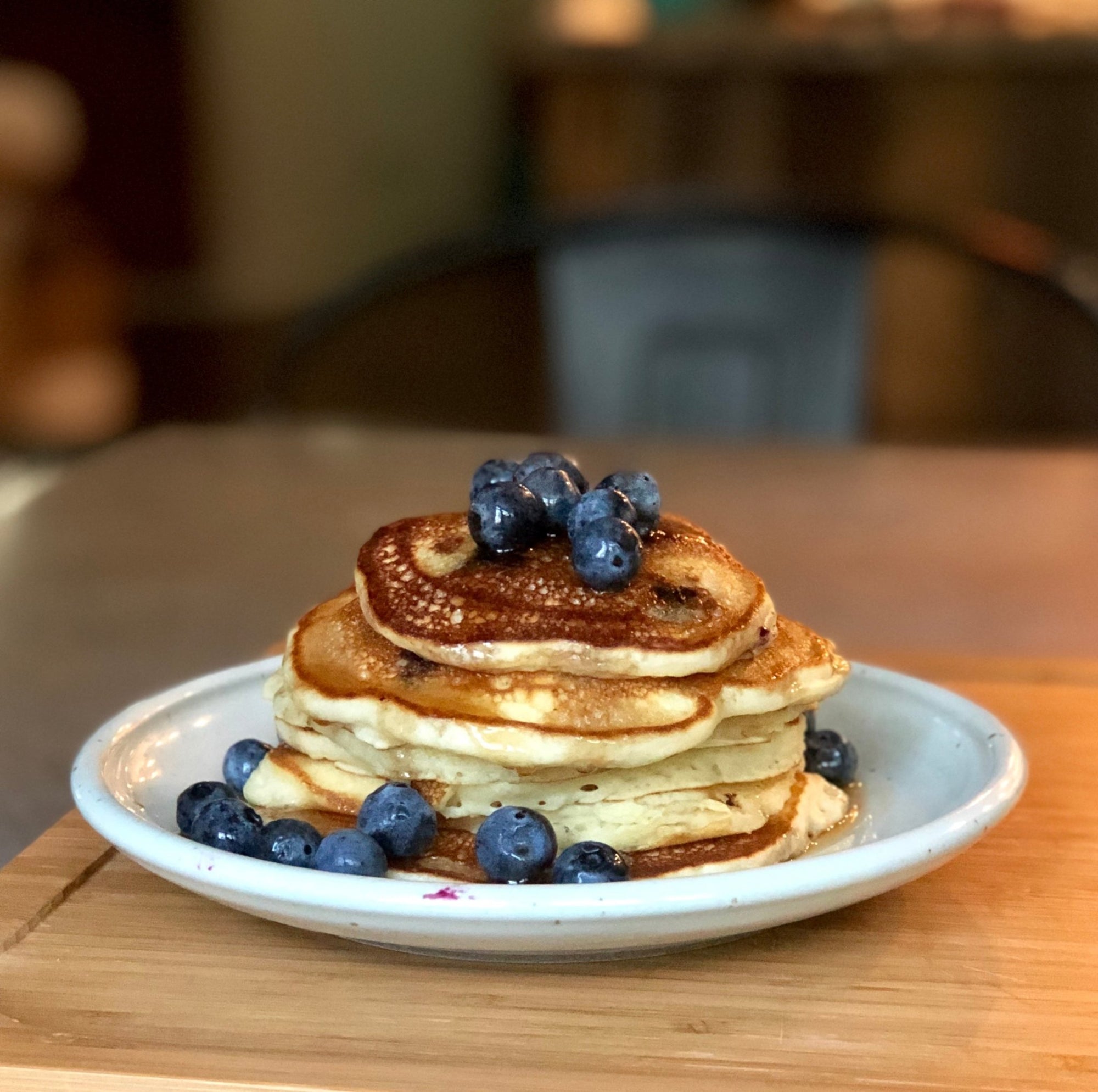 Mixing Bowl in action with Blueberry Pancakes