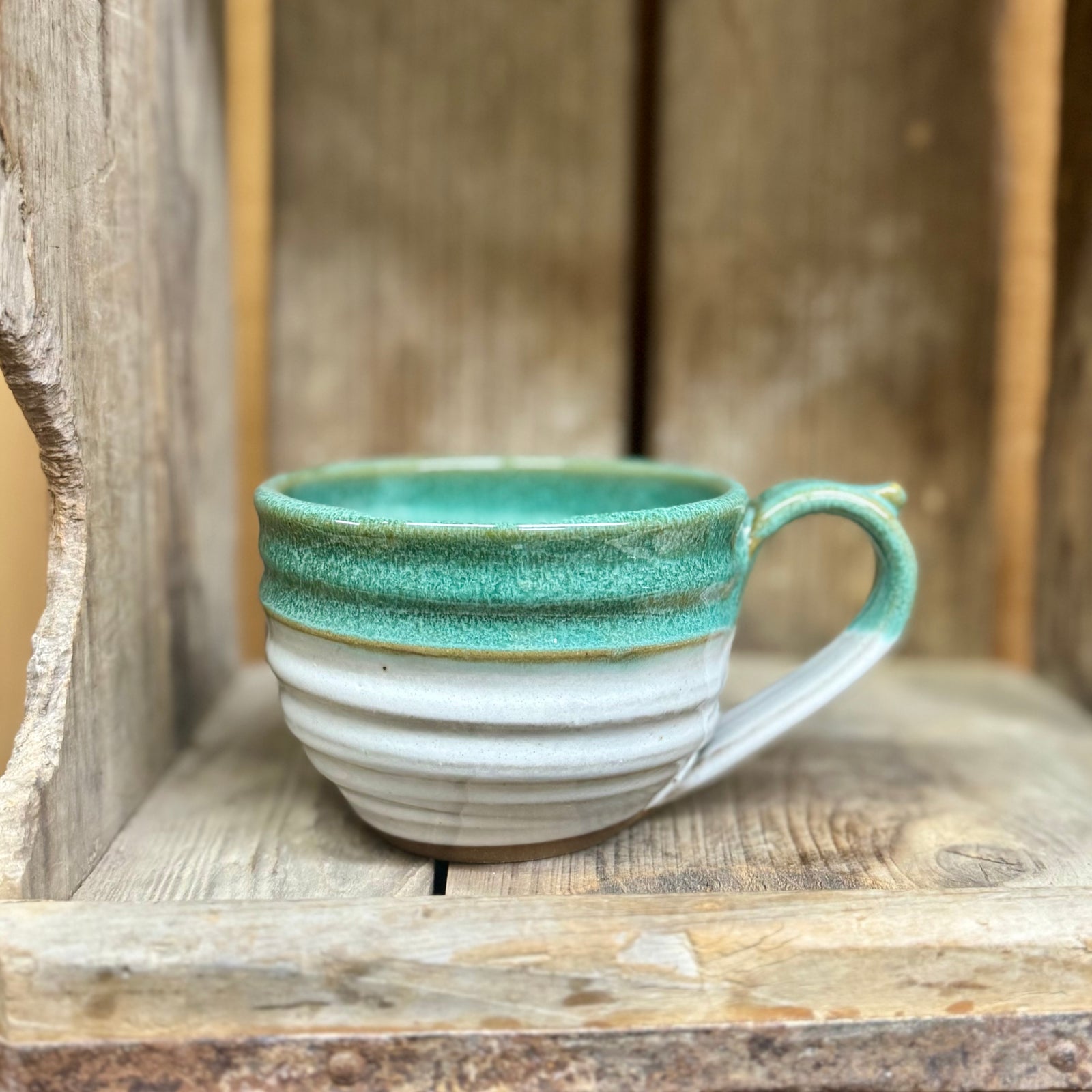 Ridged Soup Cup {Sea Glass}