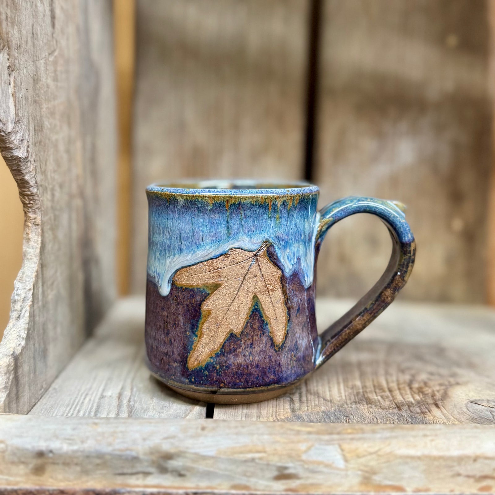 Brandon Leaf Mug {Smoky Blue}