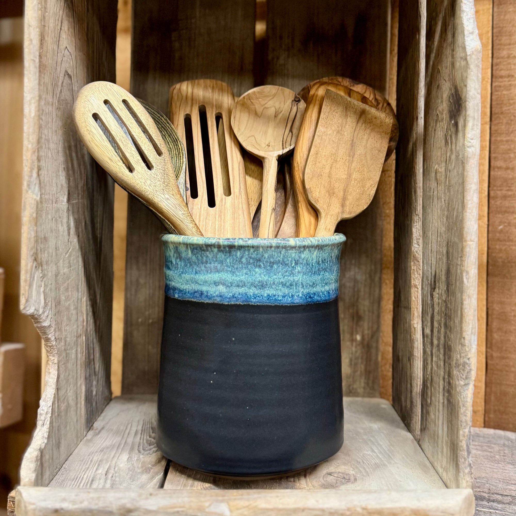 Utensil Holder {Blue Slate}