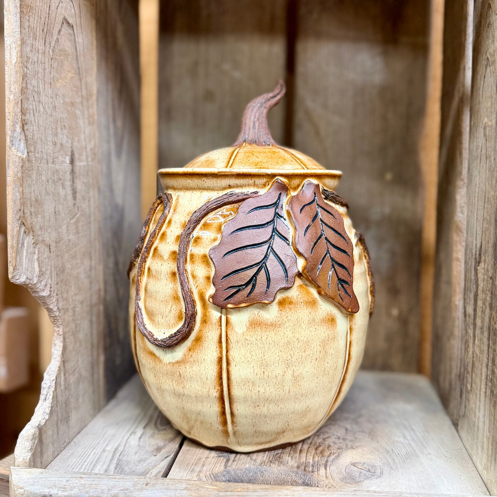 Large Yellow Pumpkin Cookie Jar