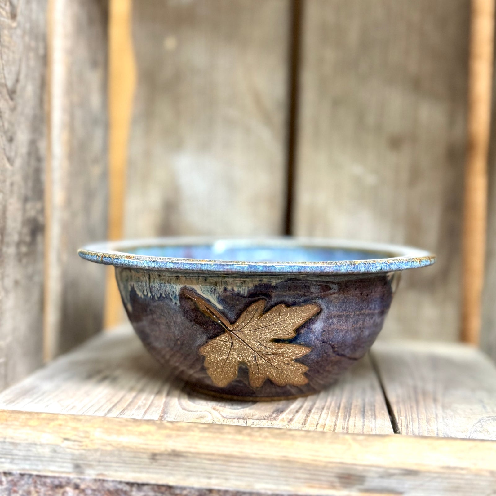 Leaf Cereal Bowl {Smoky Blue}
