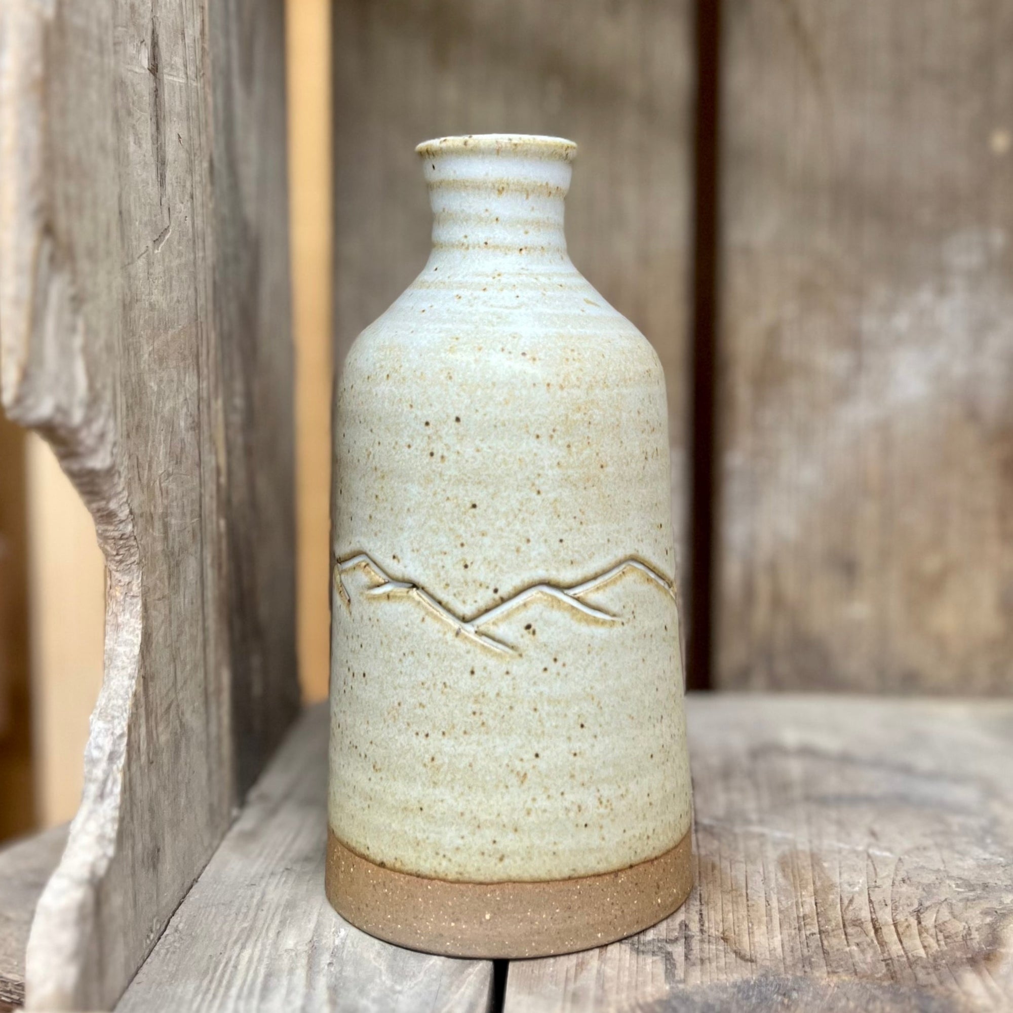 Mountain Range Bottle Vase {Stony}