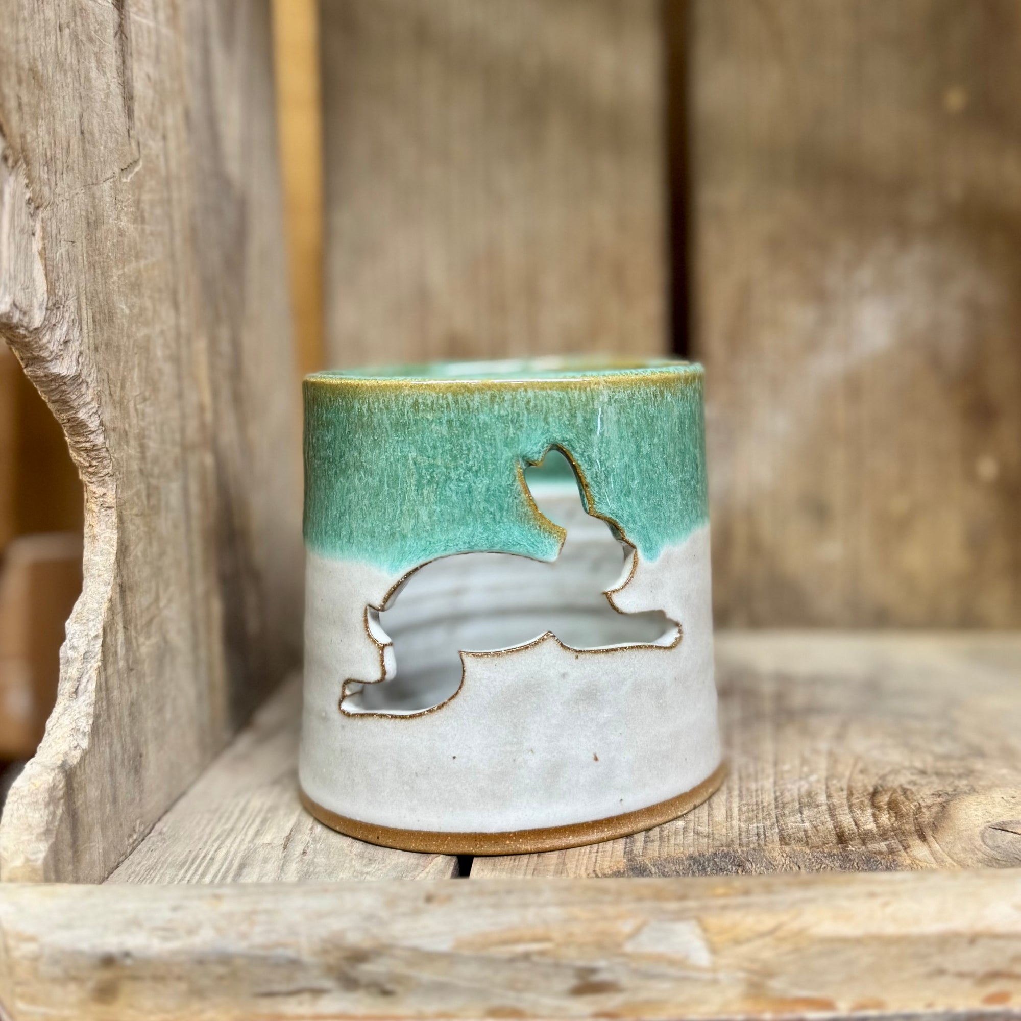 Easter Bunny Luminary {Sea Glass}