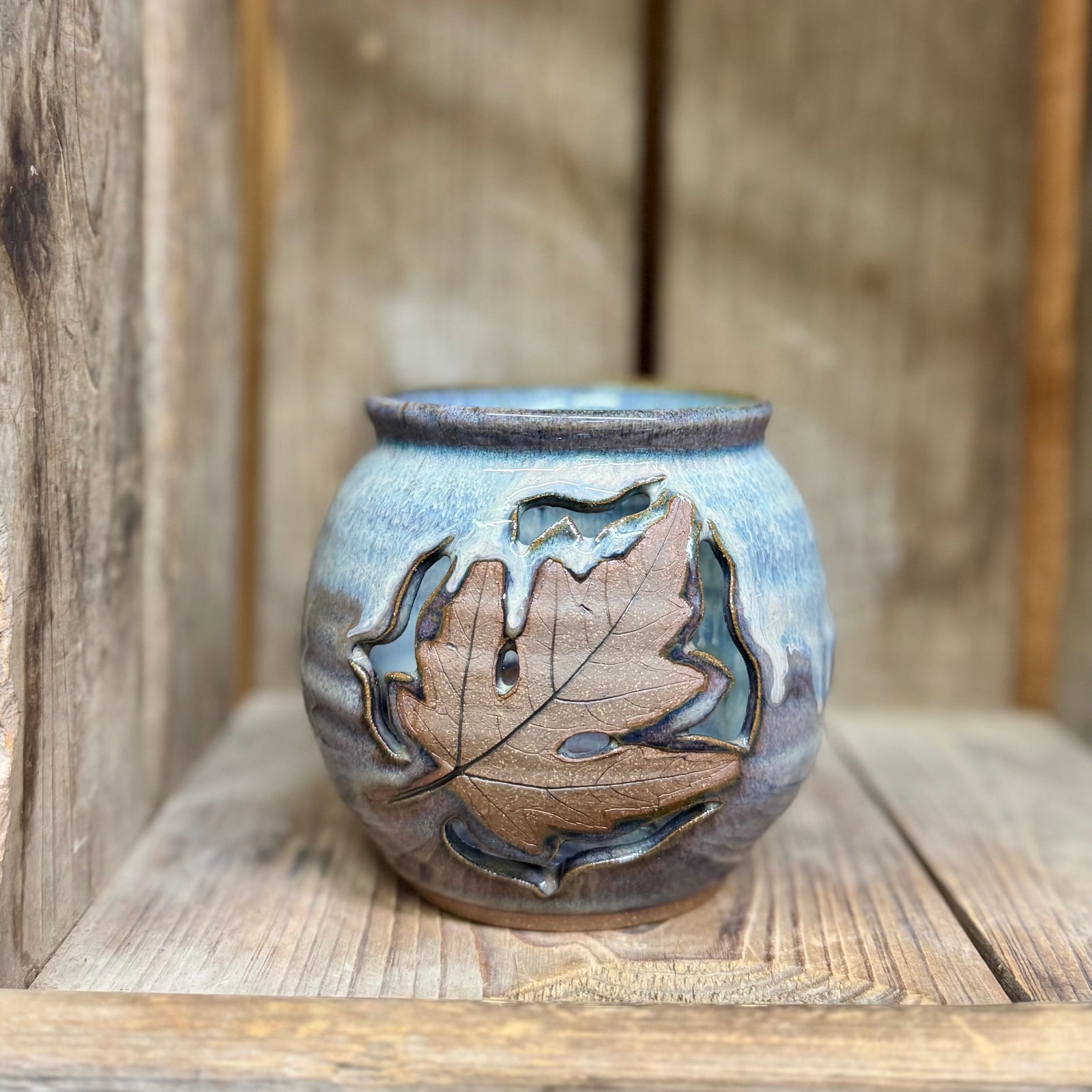 Small Leaf Luminary {Smoky Blue}
