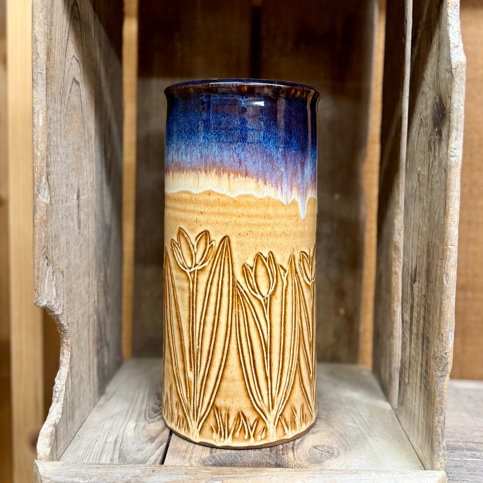 Carved Tulip Vase {Sunflower Field}