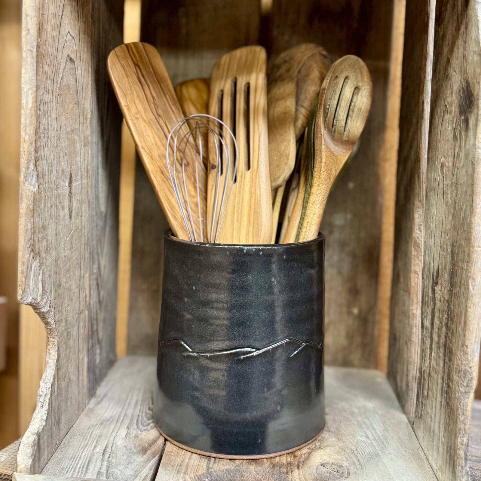Appalachian Collection Utensil Jar {Black Mountain Range}