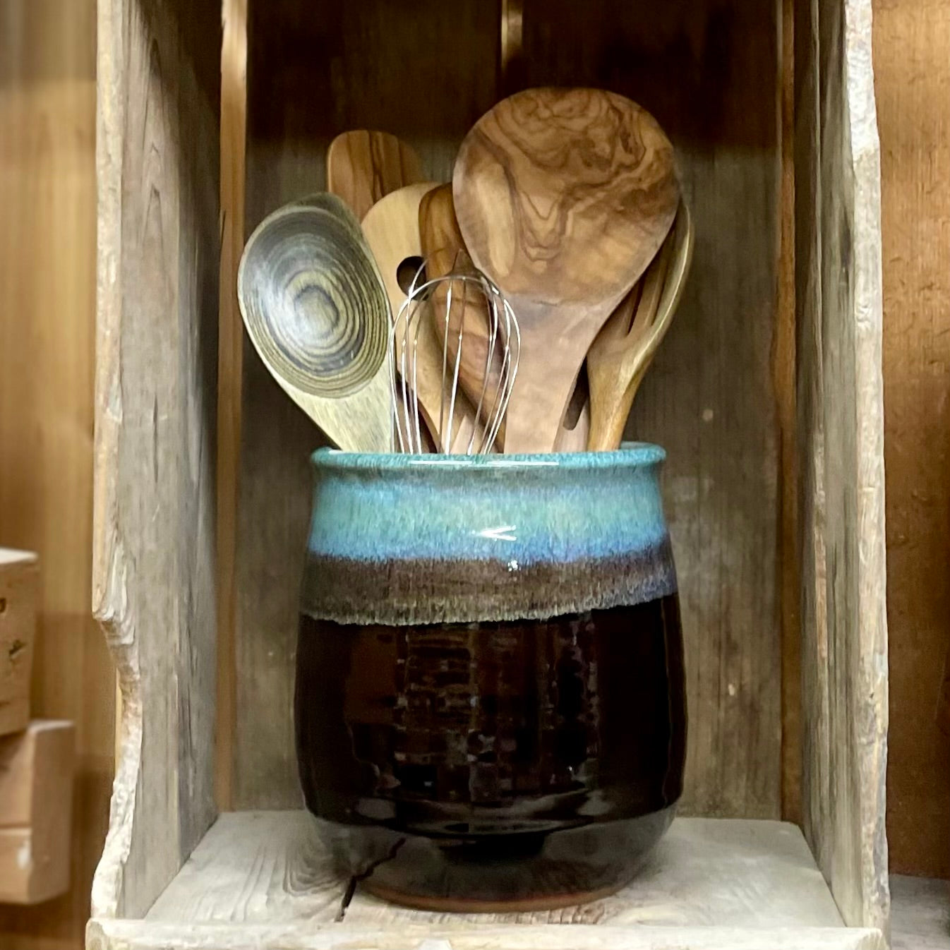 Round Utensil Holder {Denim}