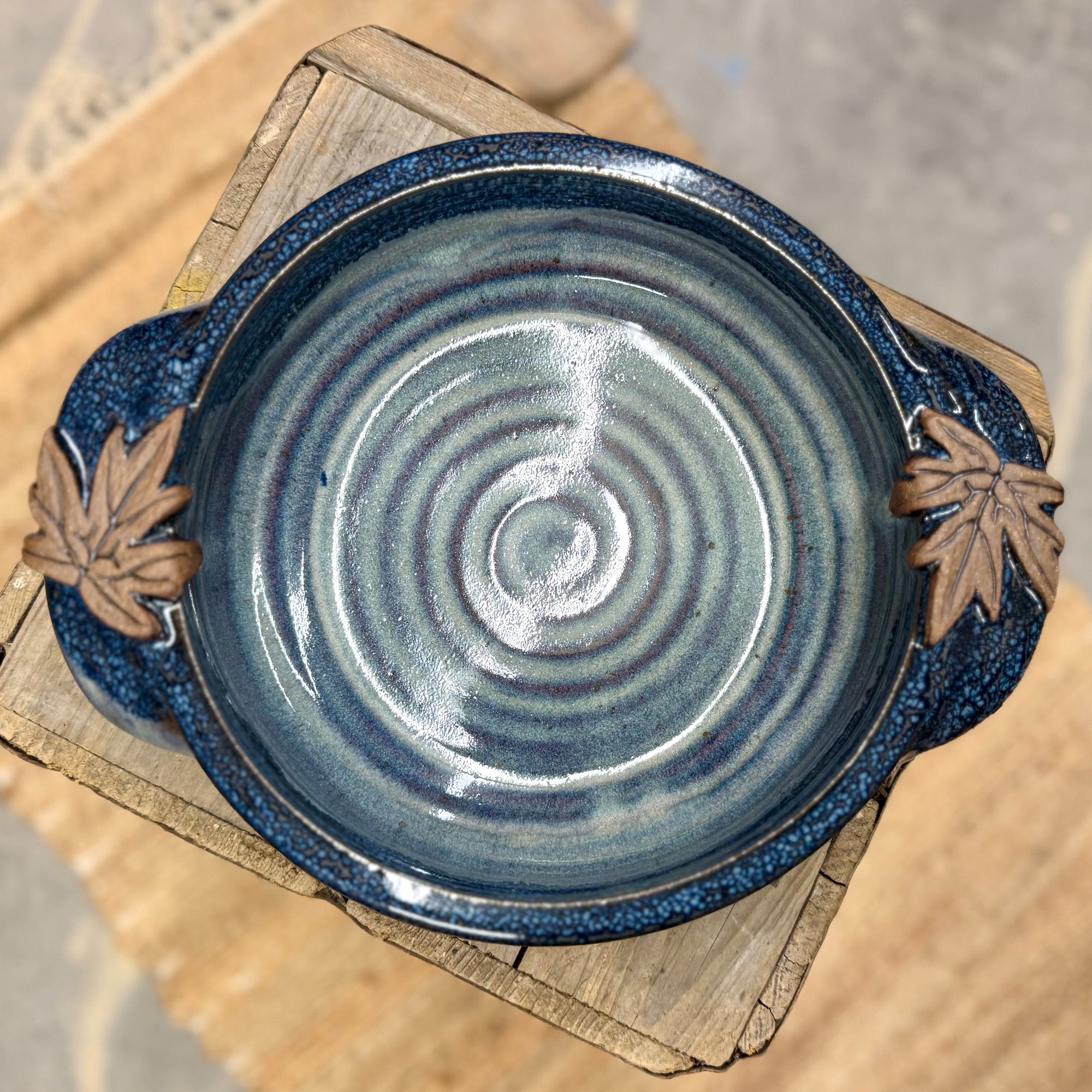Leaf Casserole Large {The Blues}