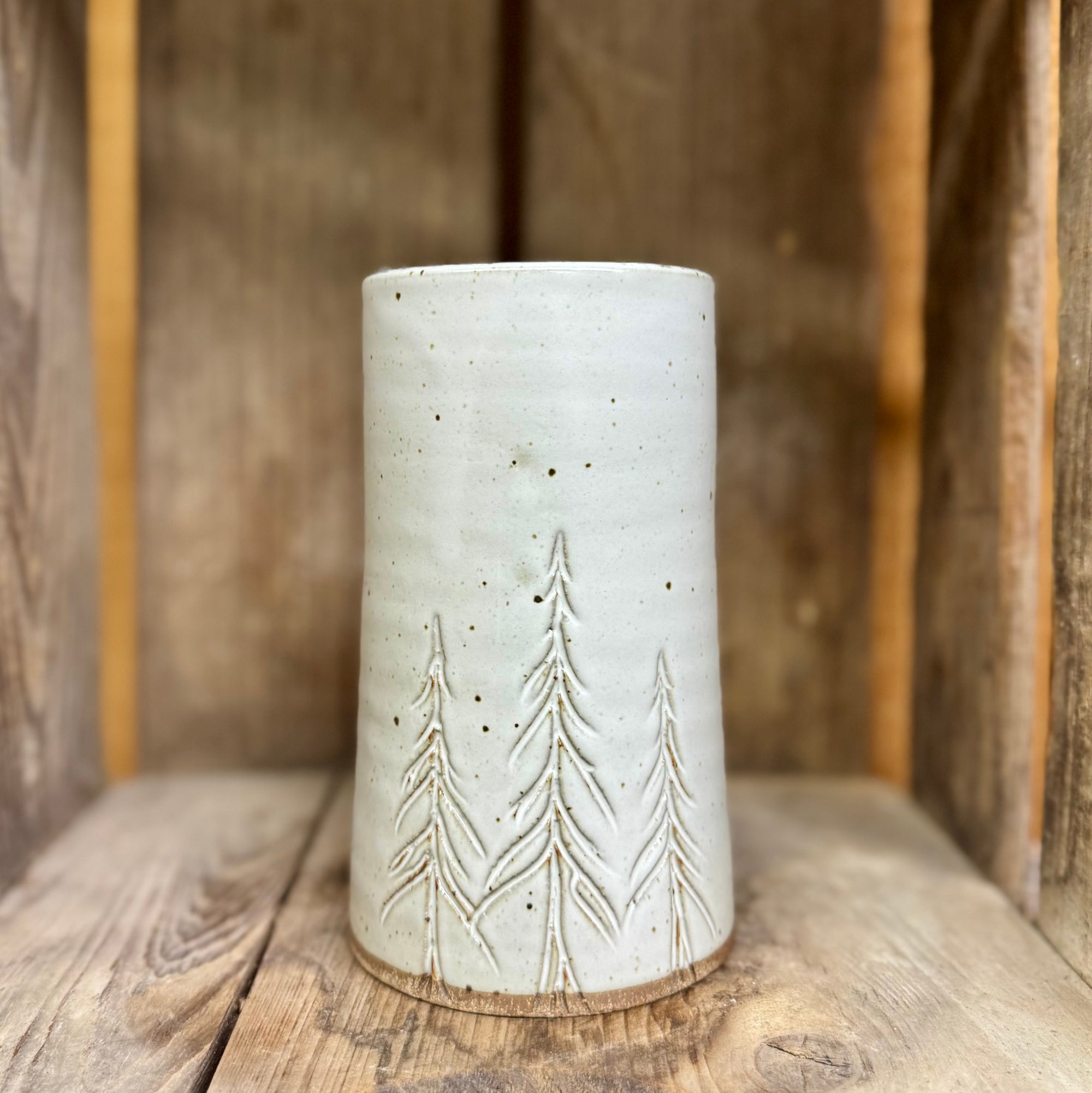 Appalachian Collection Cylinder Vase {White Trees}