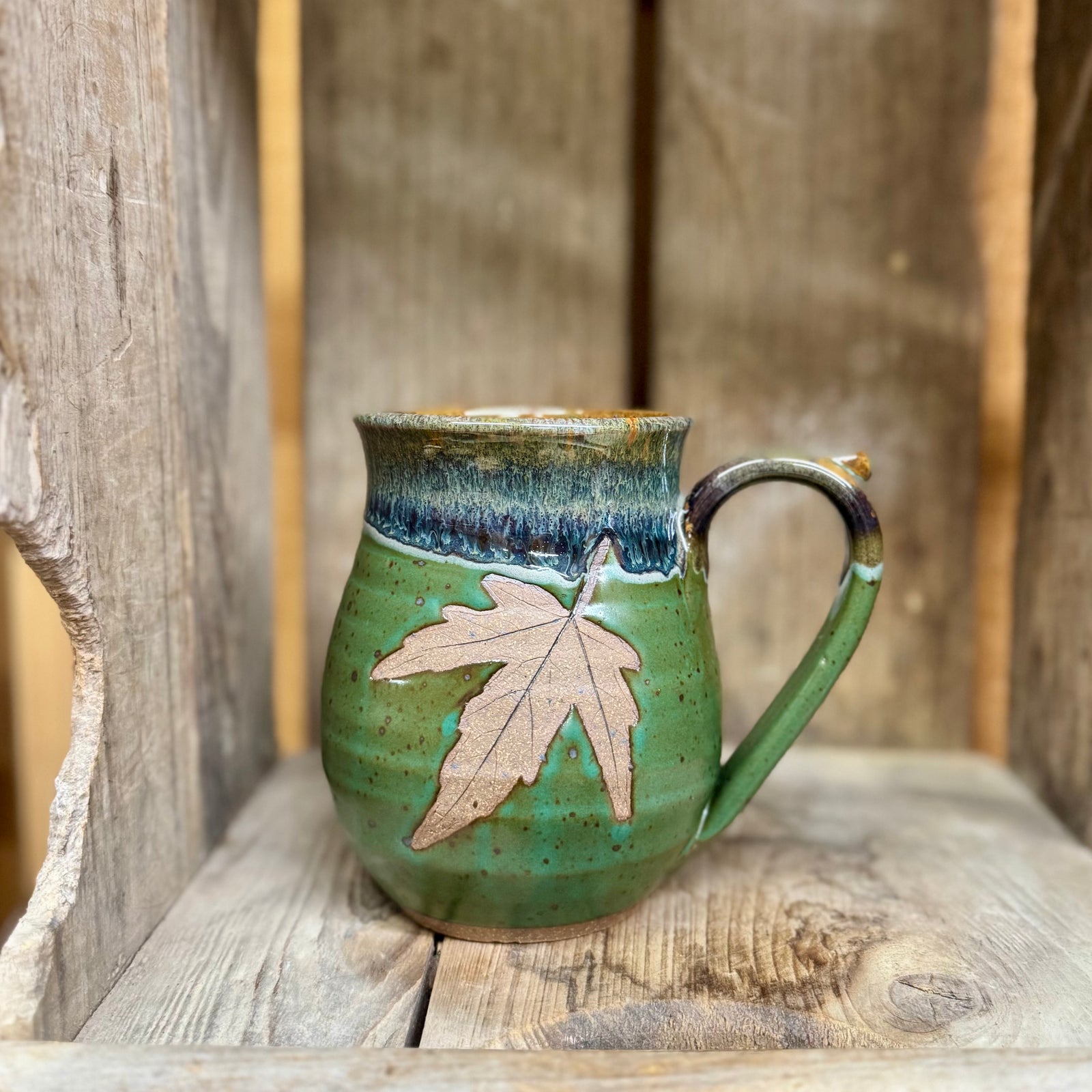 Large Leaf Mug {Happy Trails}