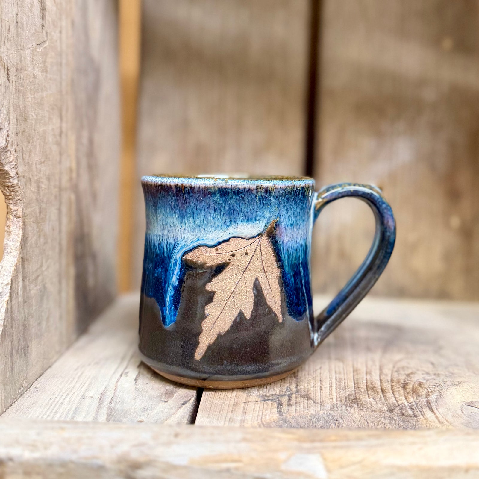 Brandon Leaf Mug {Denim}