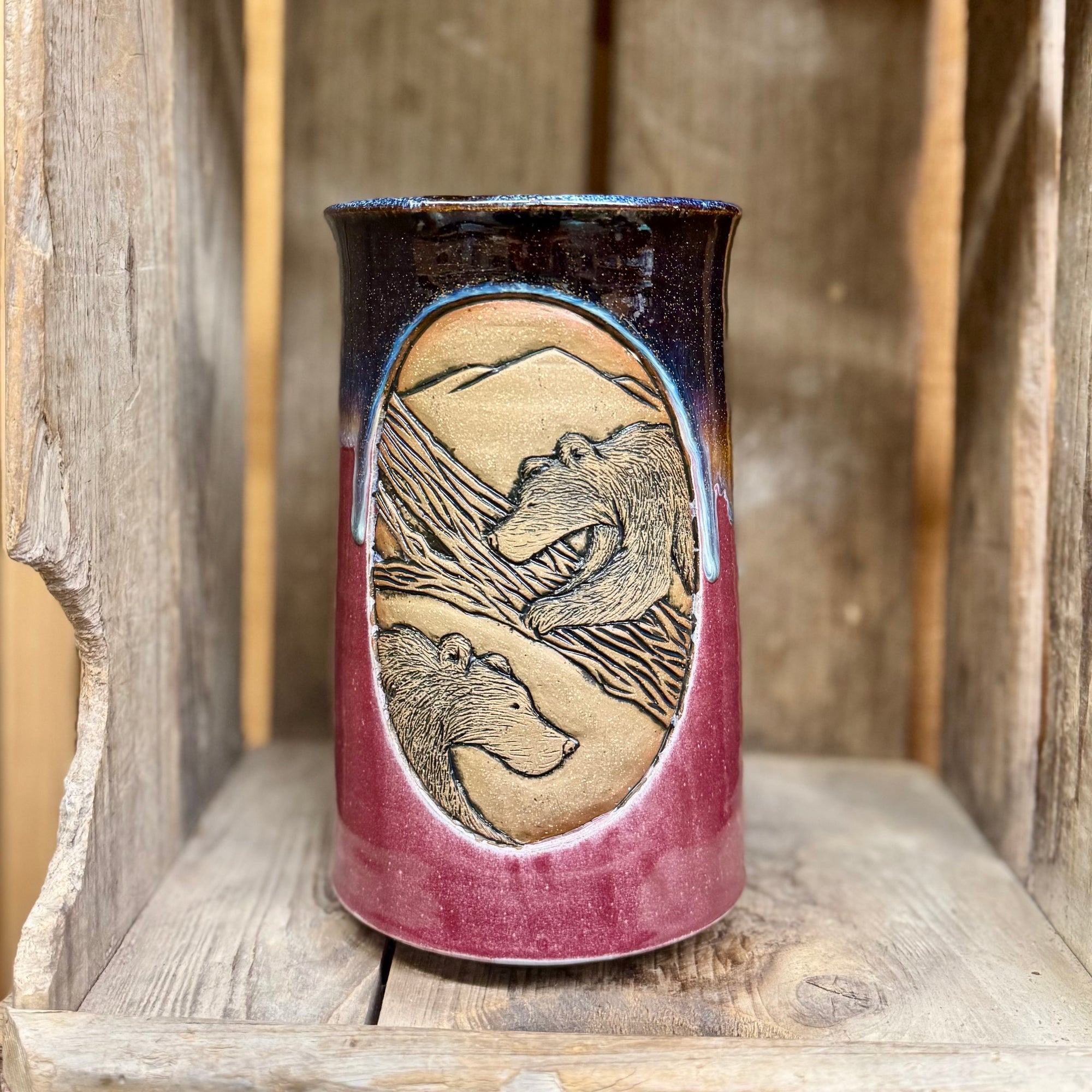 Bear Vase {Sunset}