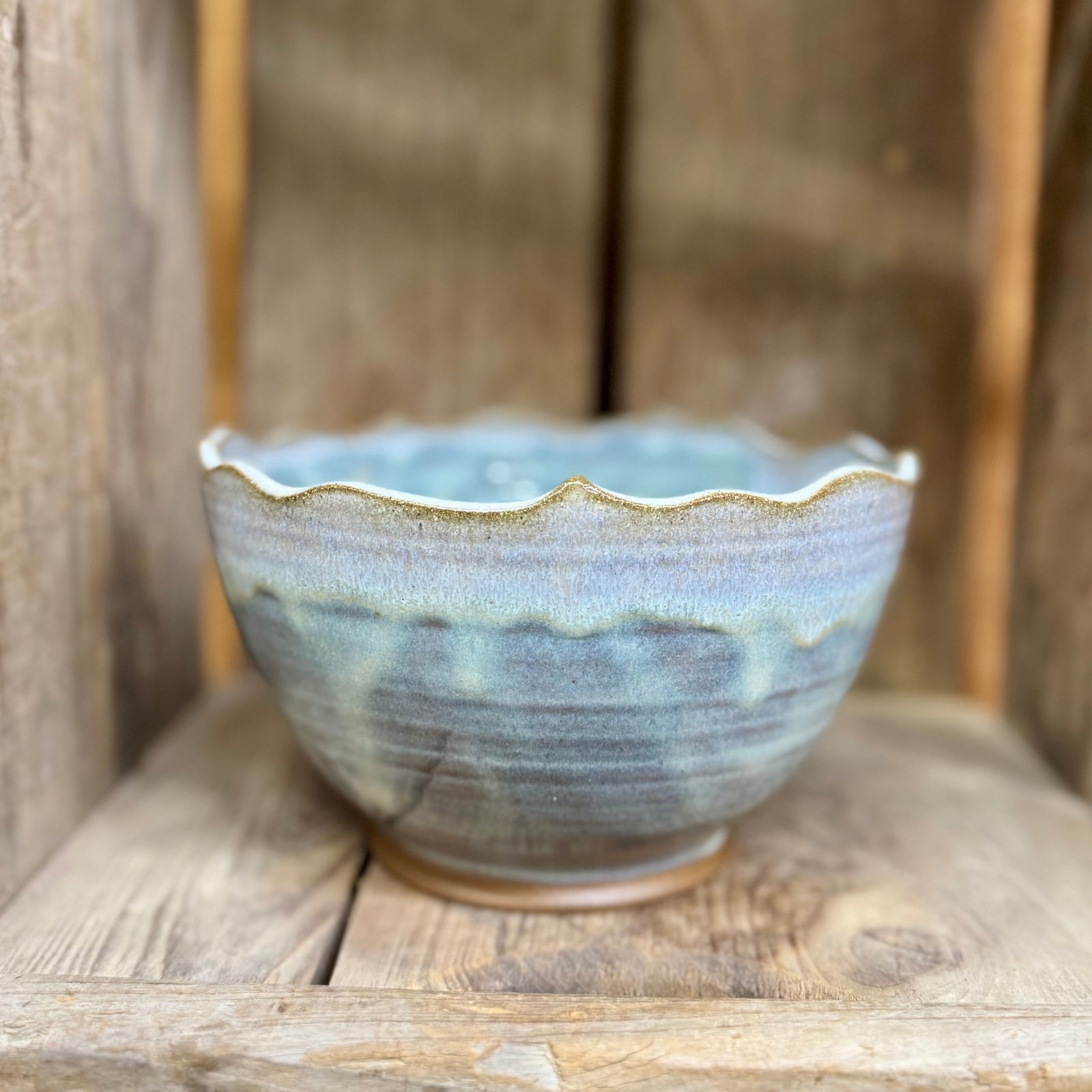 Scalloped Bowl {Smoky Blue}