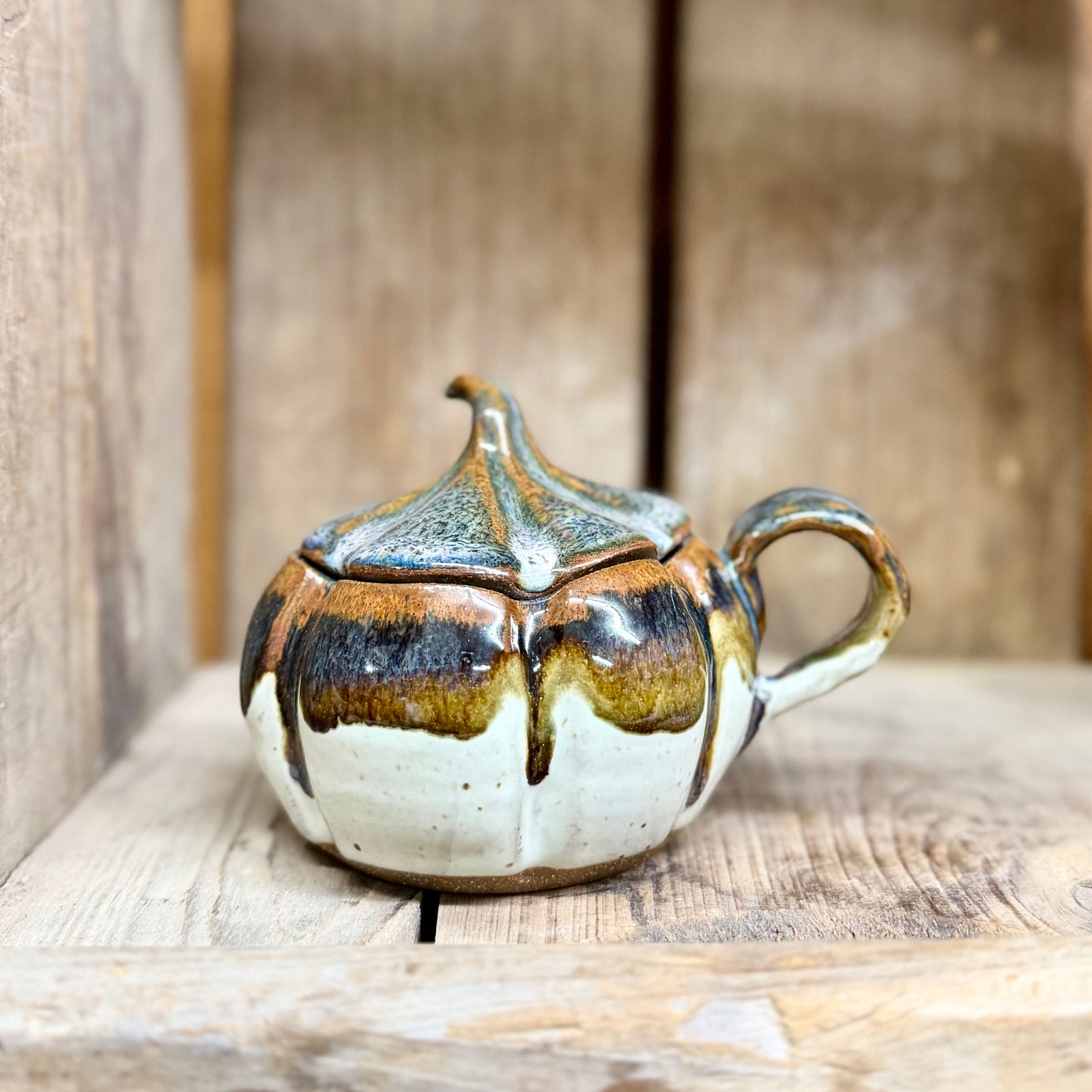 Lidded Pumpkin Mug {Stormy}