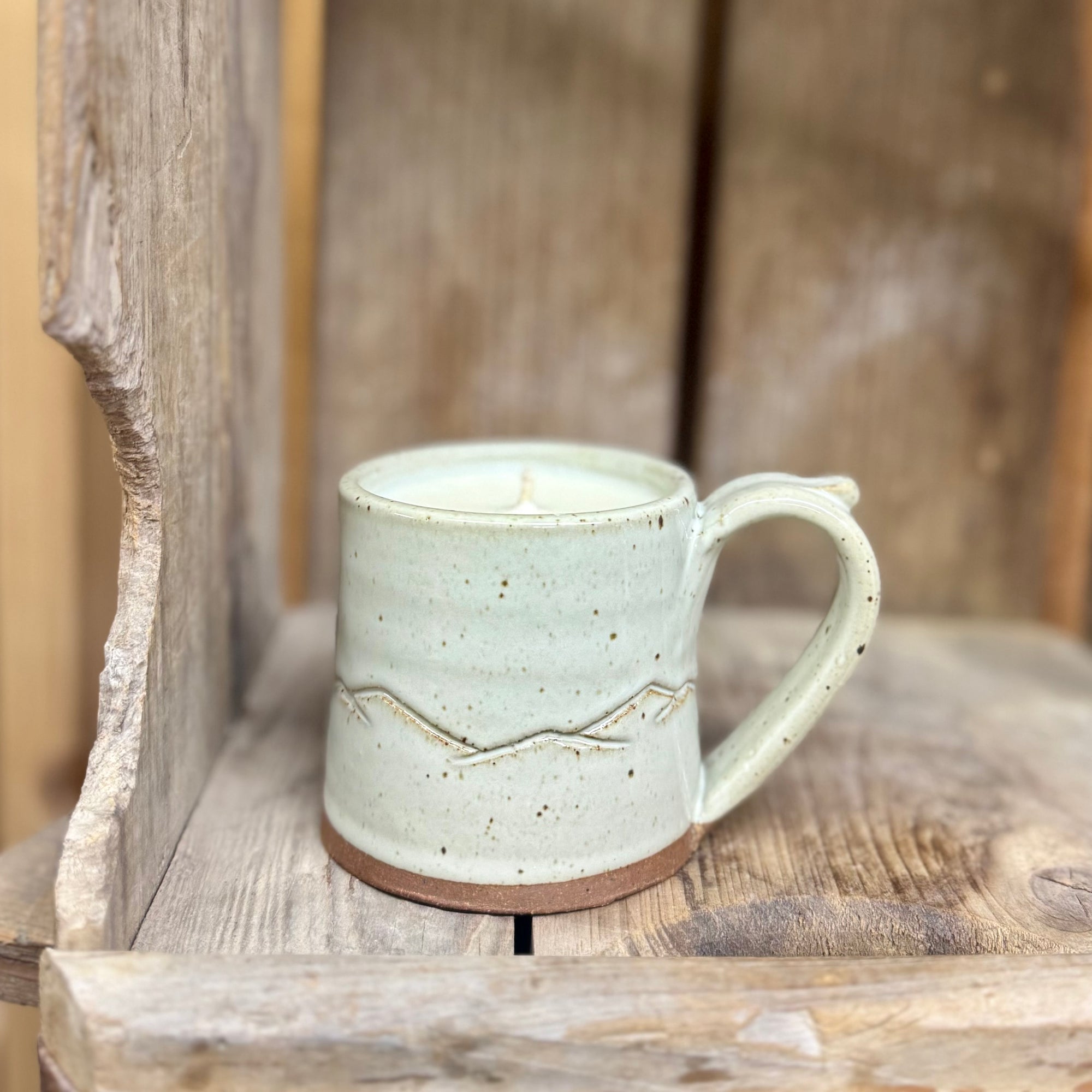 Appalachian Mountain Range Mug Candle {Classic White}