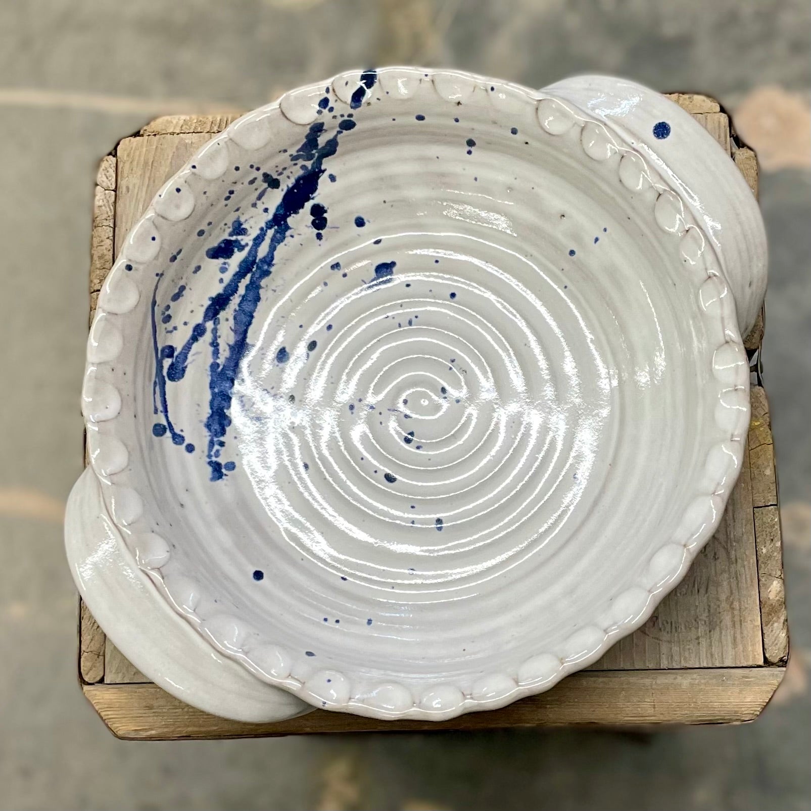 Pie Plate {Bright Splatter} - Alewine Pottery