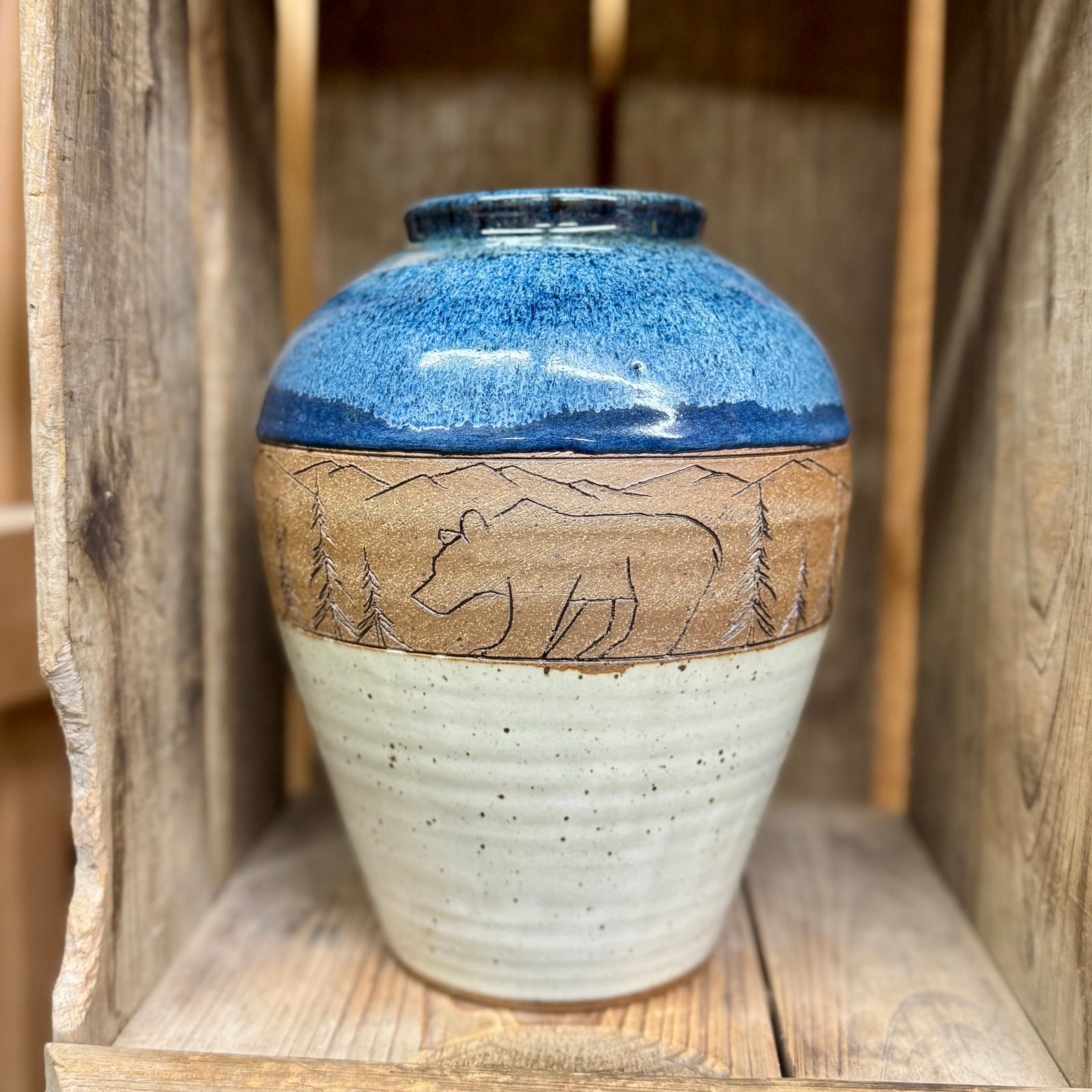 Bear Vase {Blue Jay}