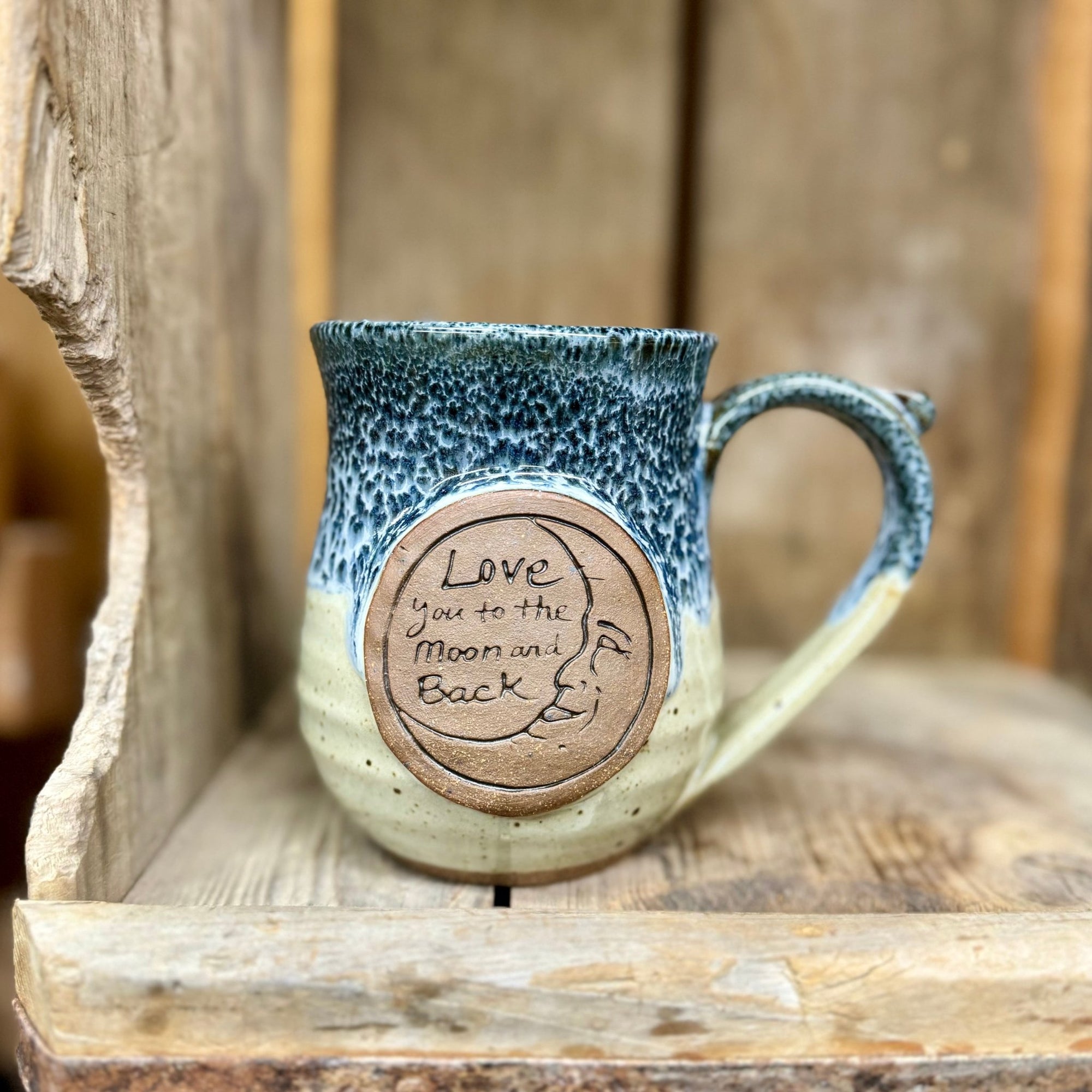 Love You to the Moon Mug {Speckled Blueberry}