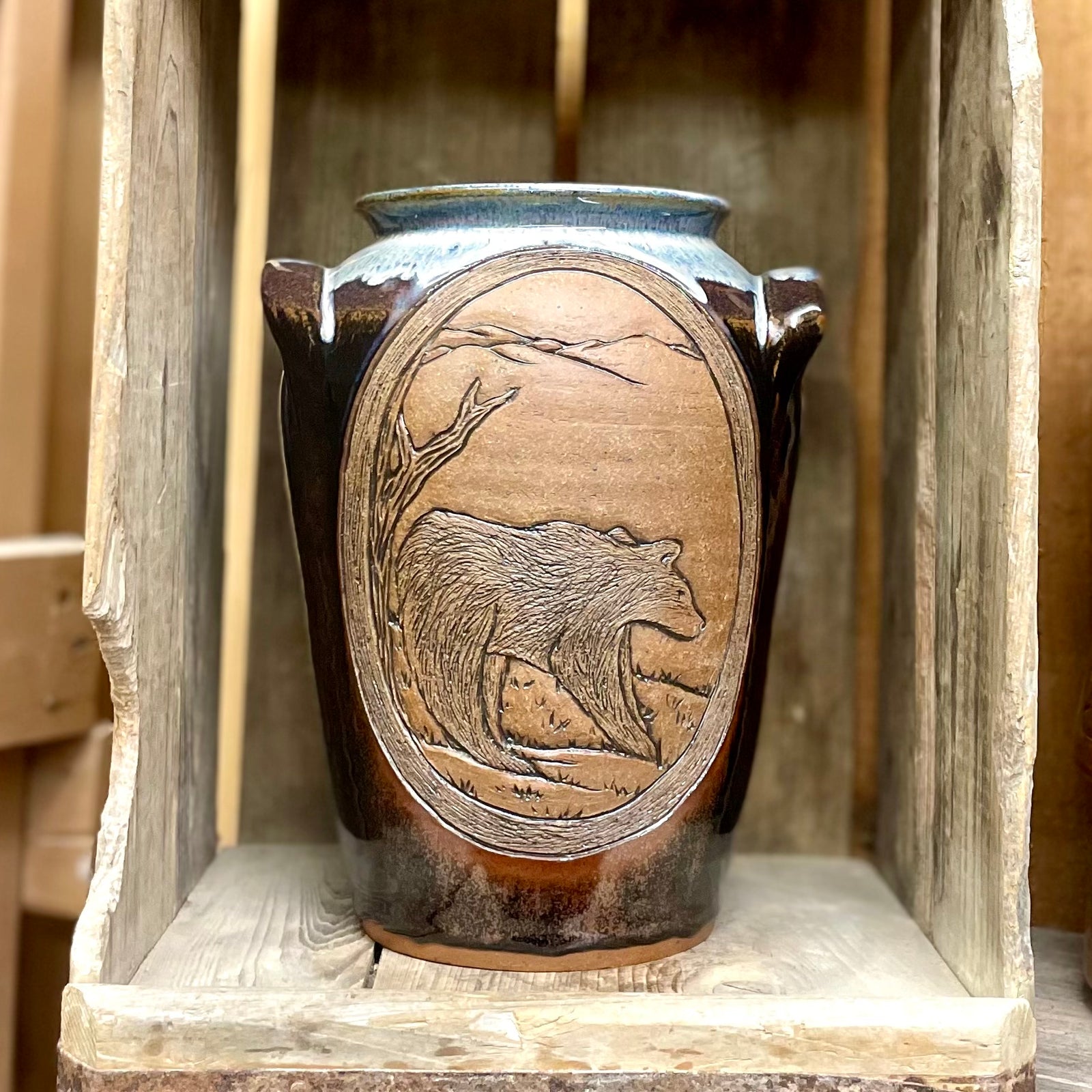 Robert Signature Bear Vase {Denim}