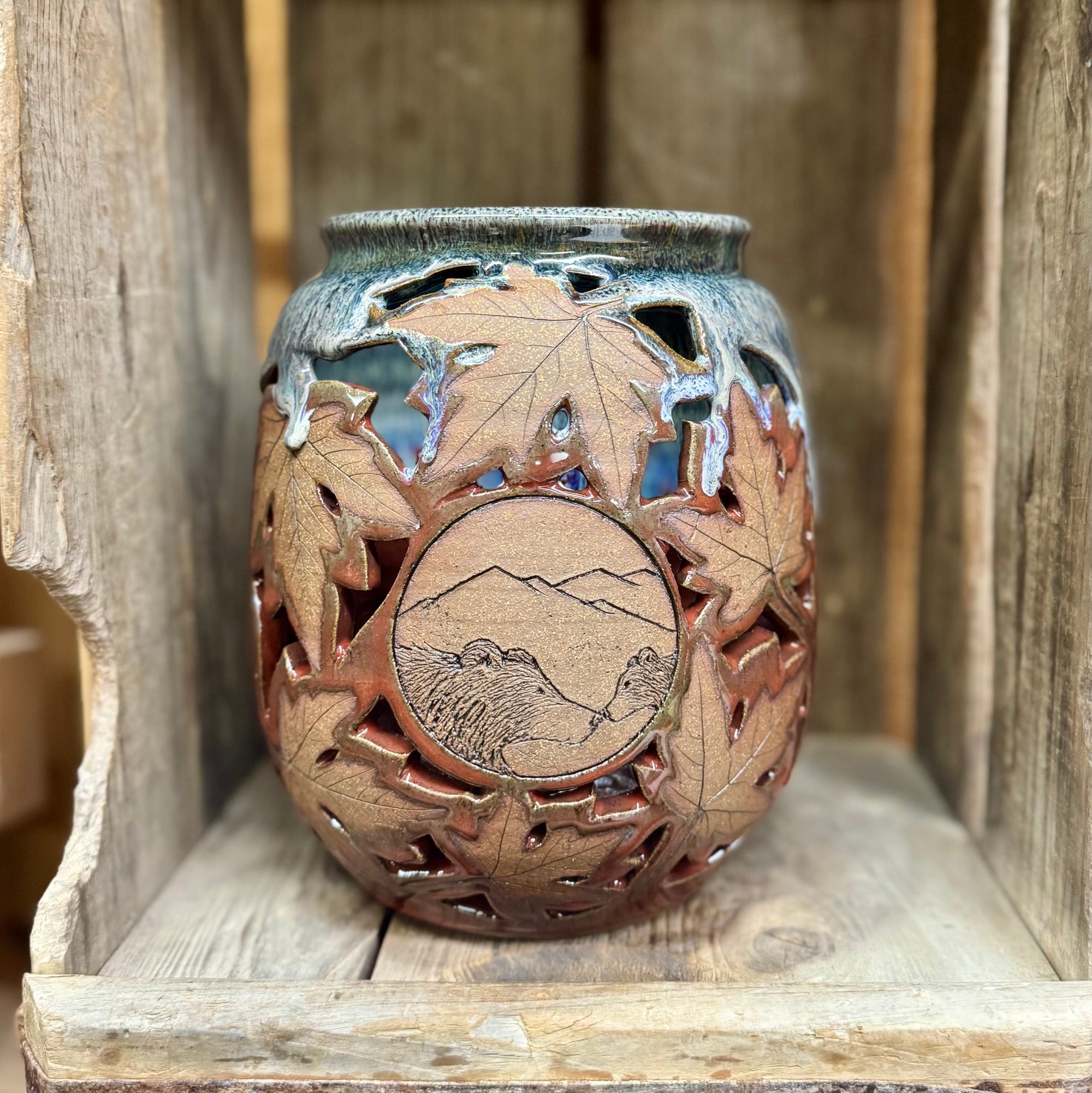 Bear and Leaf Luminary {Mountain}
