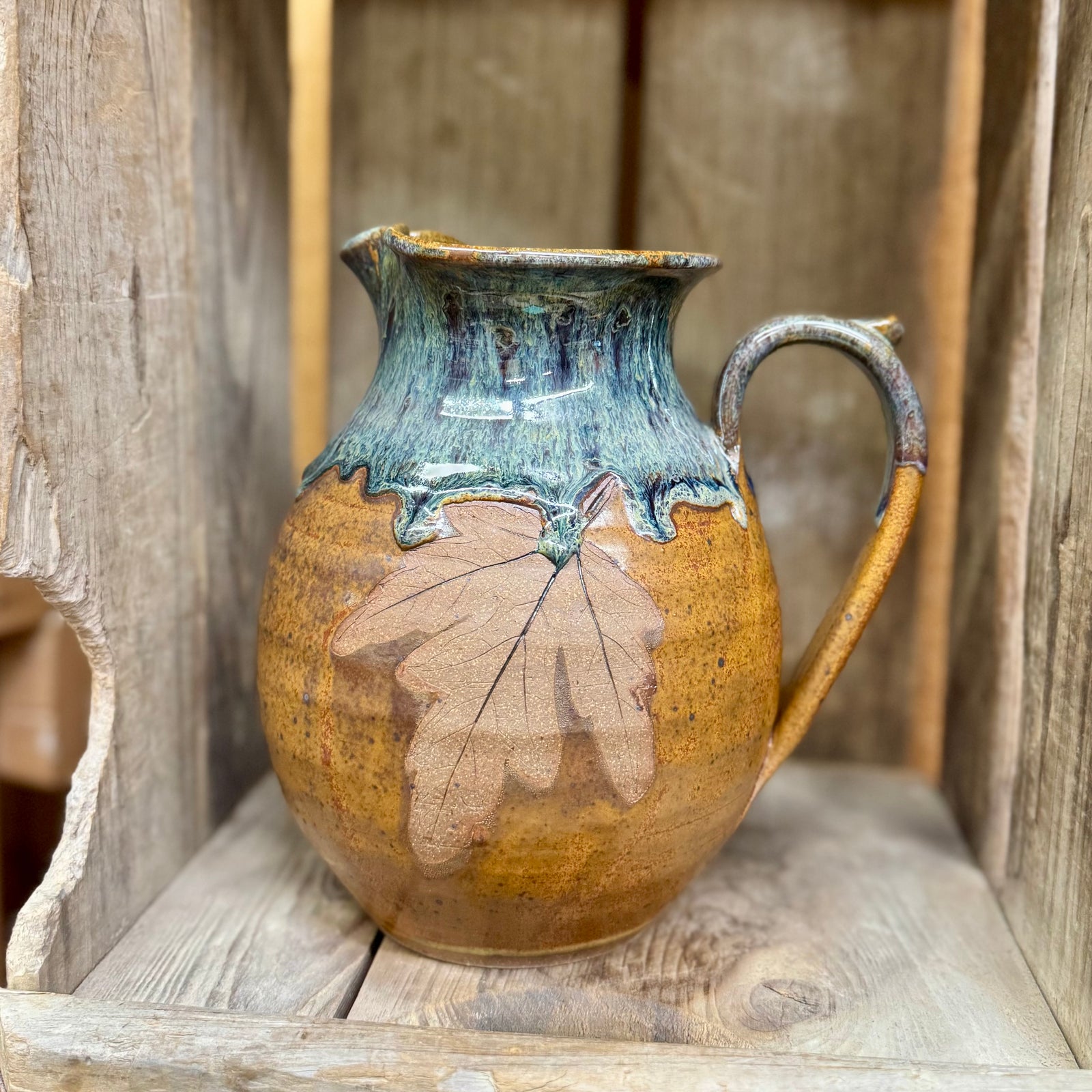 Large Leaf Pitcher {Autumn Storm}