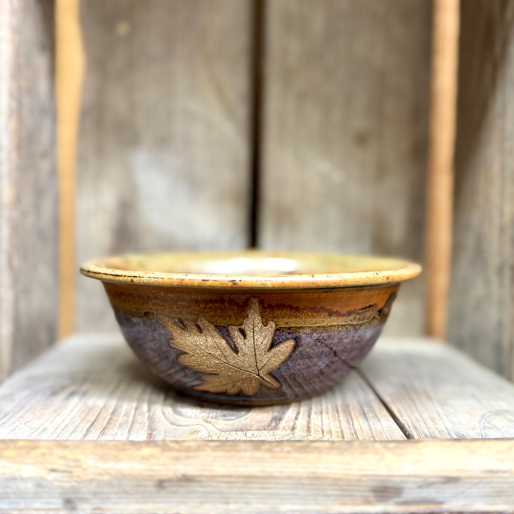 Leaf Cereal Bowl {Dirty Blue}