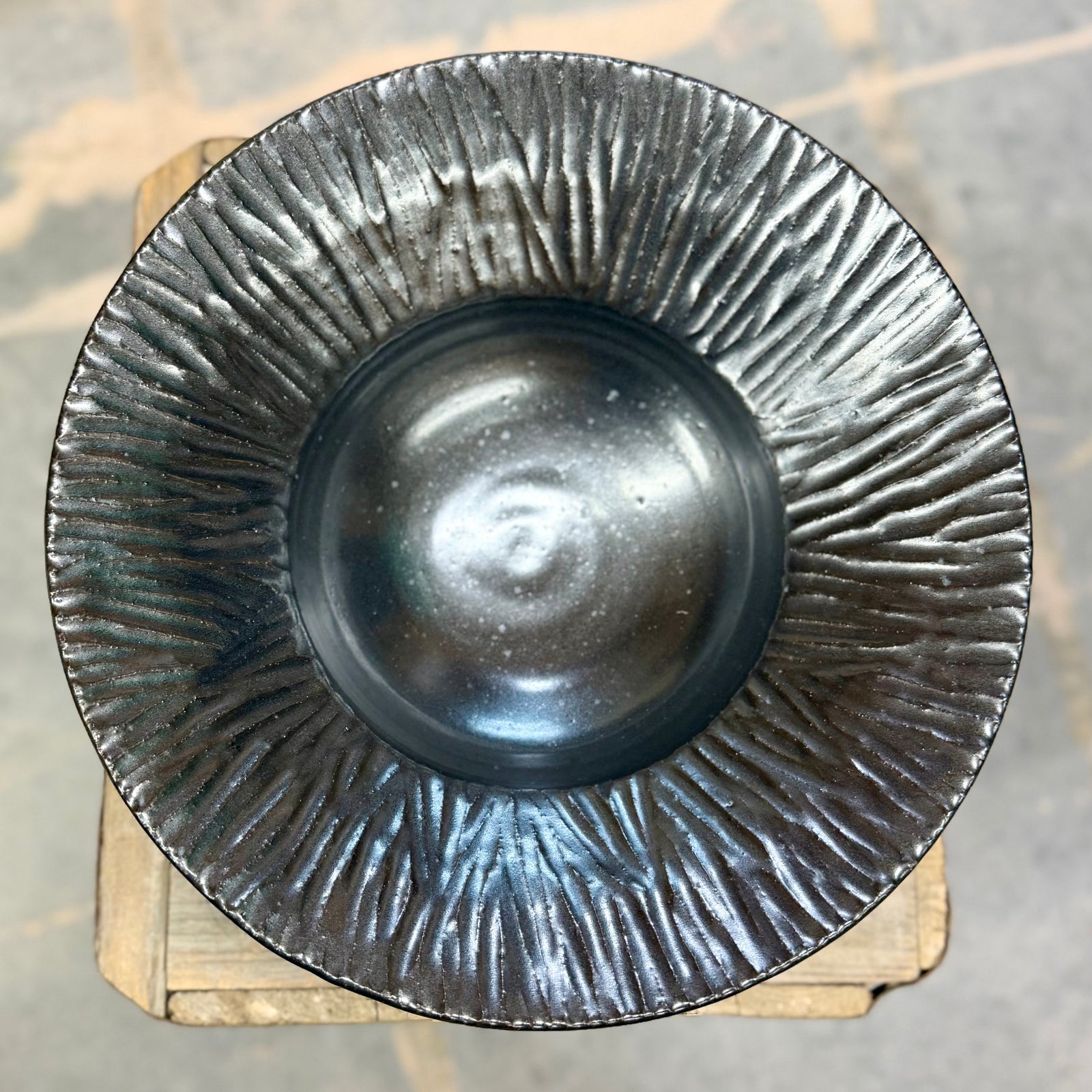 Wide Rim Bowl {Black Bear Bark}