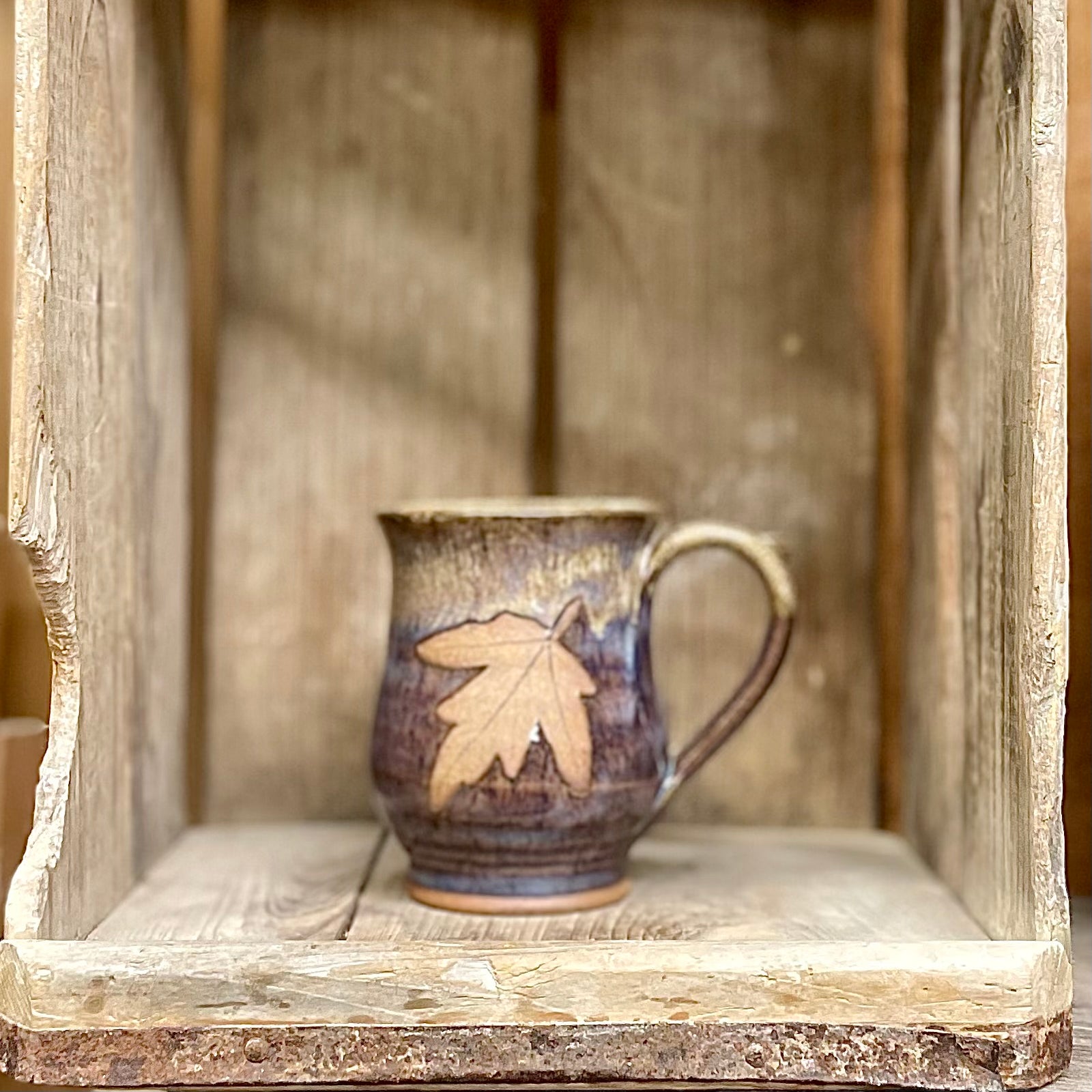 Large Leaf Mug {Blue Mist}