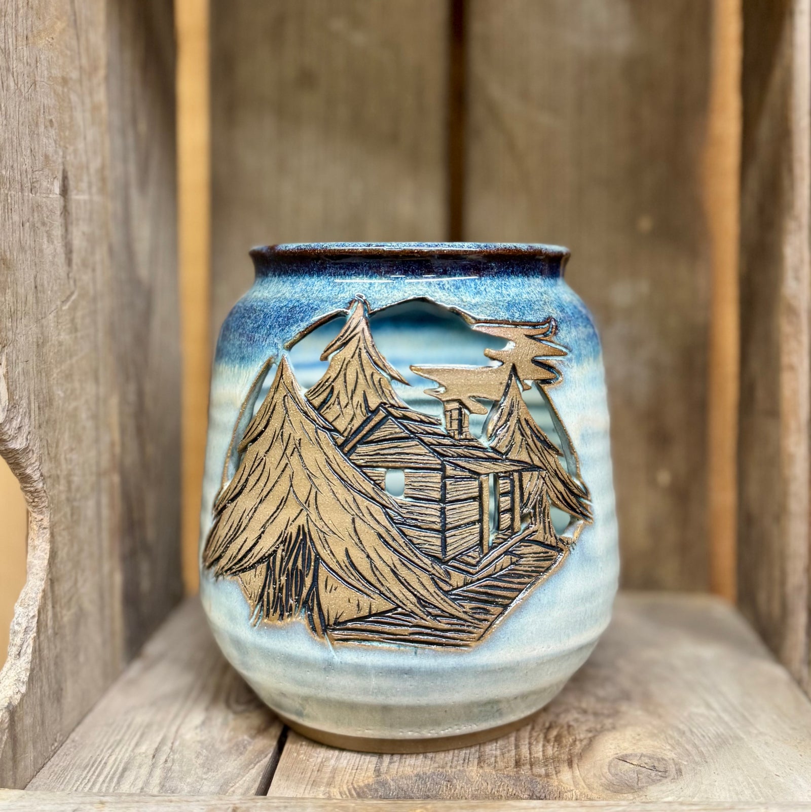 Cabin Luminary {Robin’s Egg Blue}