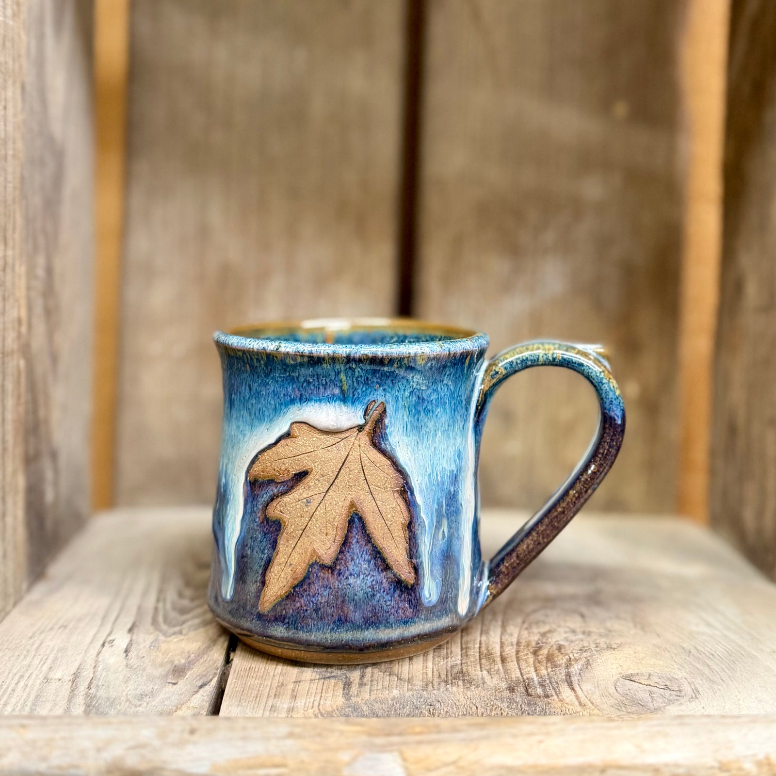 Brandon Leaf Mug {Smoky Blue}