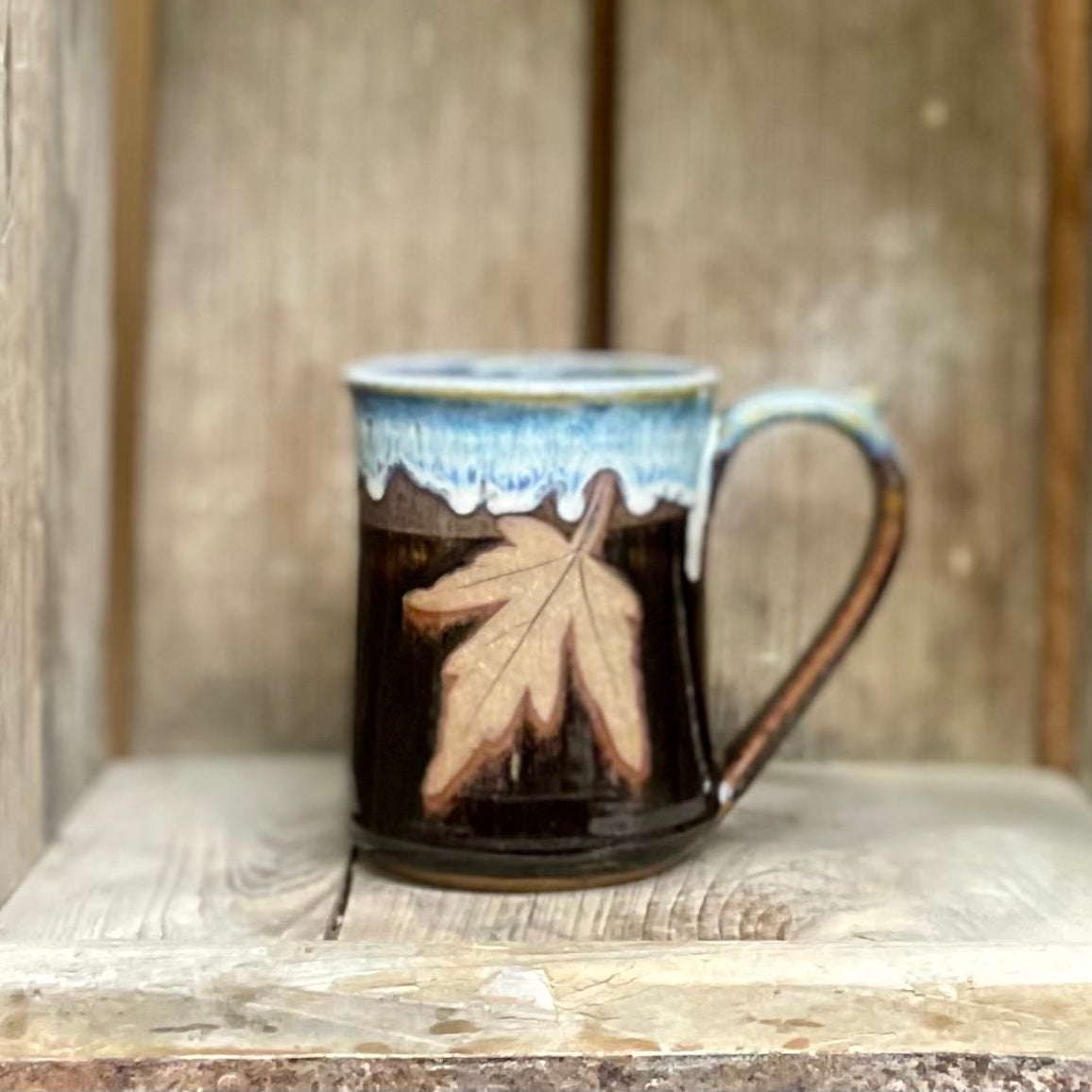 Large Leaf Mug {Denim}
