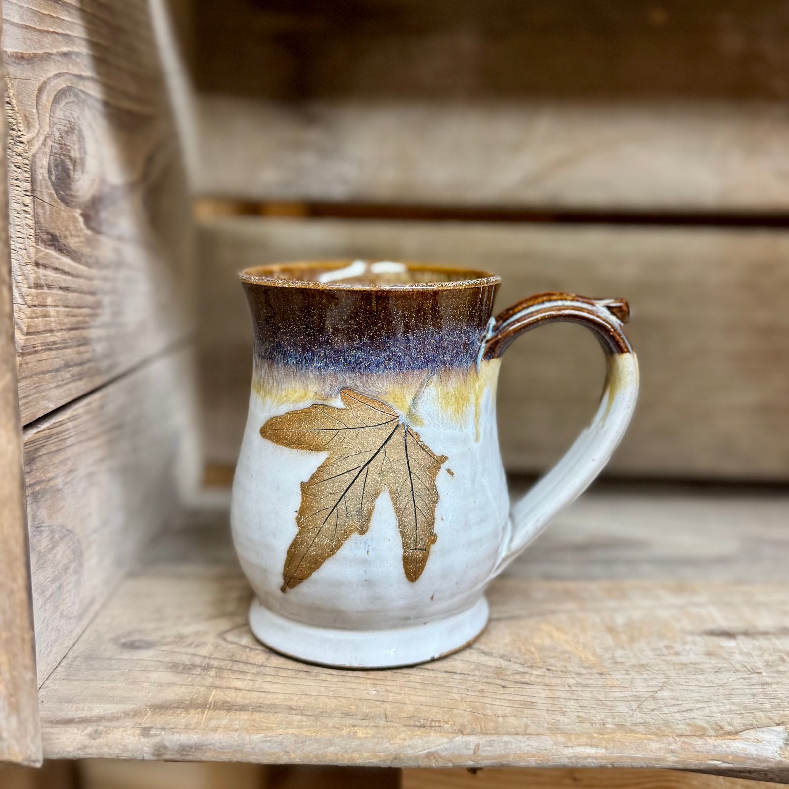 Large Fancy Leaf Mug {Sugar and Spice}