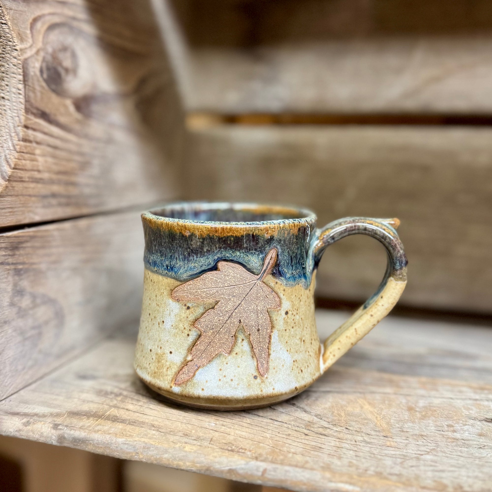 Brandon Leaf Mug {Stormy Beach}