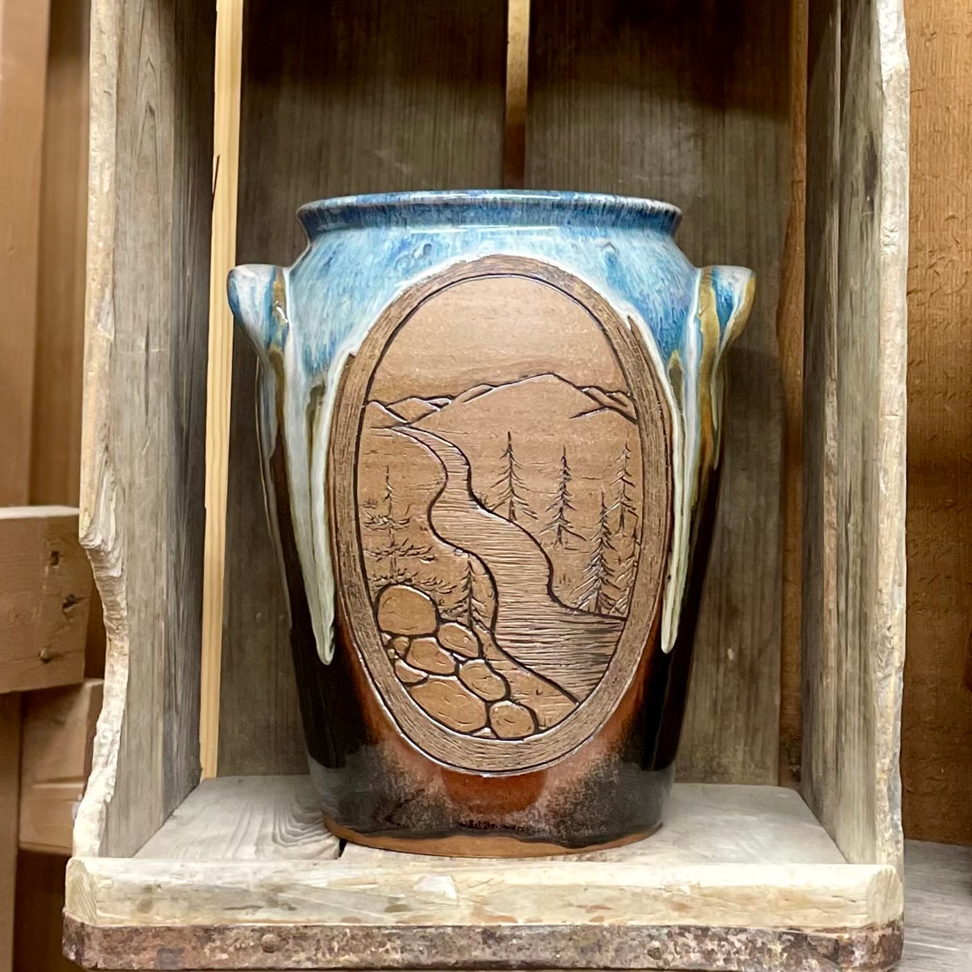 Robert Signature Mountain Trail Vase {Denim}