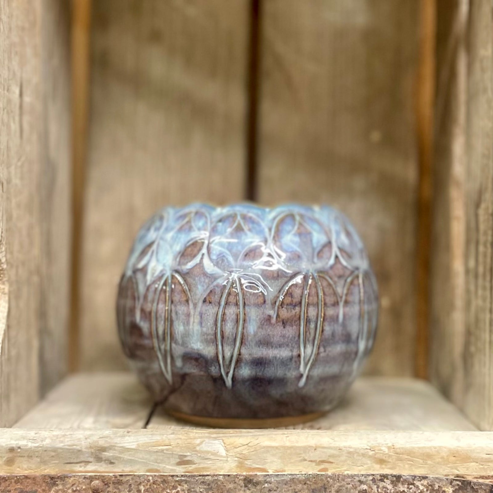 Scalloped Vase {Smoky Blue}