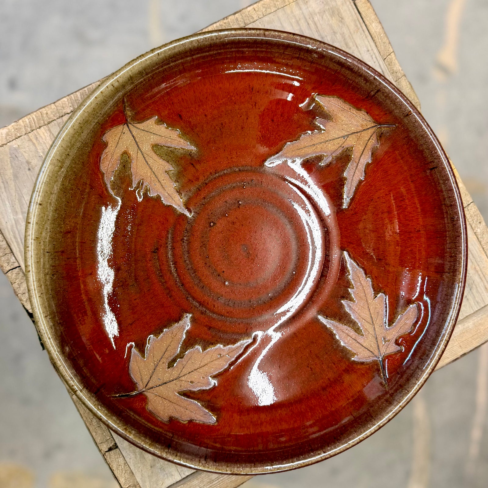 Robert Signature Leaf Bowl {Copper Red}