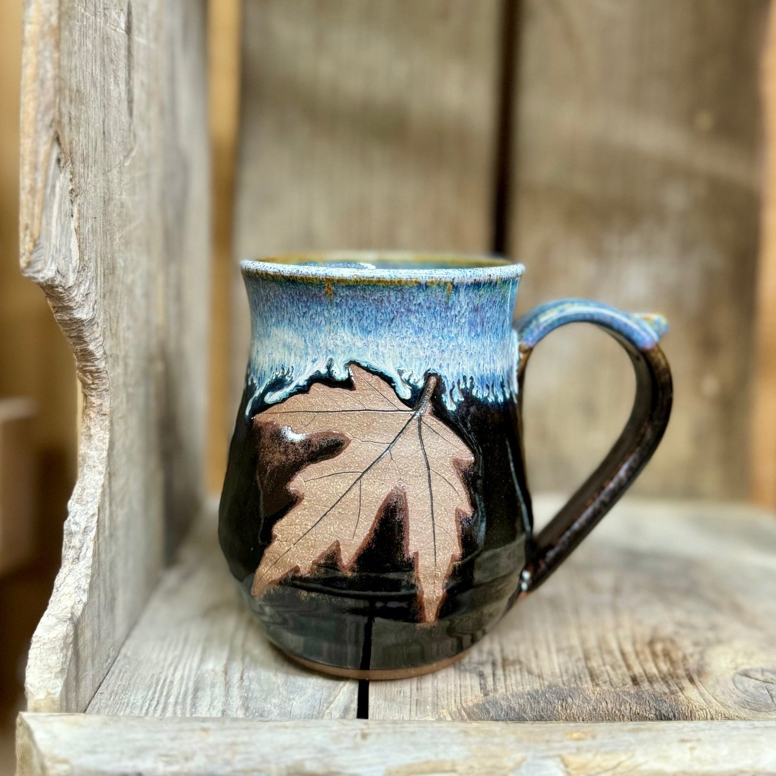 Large Leaf Mug {Denim}