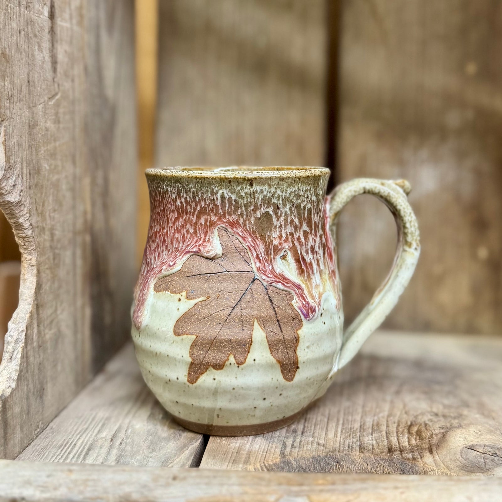 Large Leaf Mug {White Chocolate Raspberry}