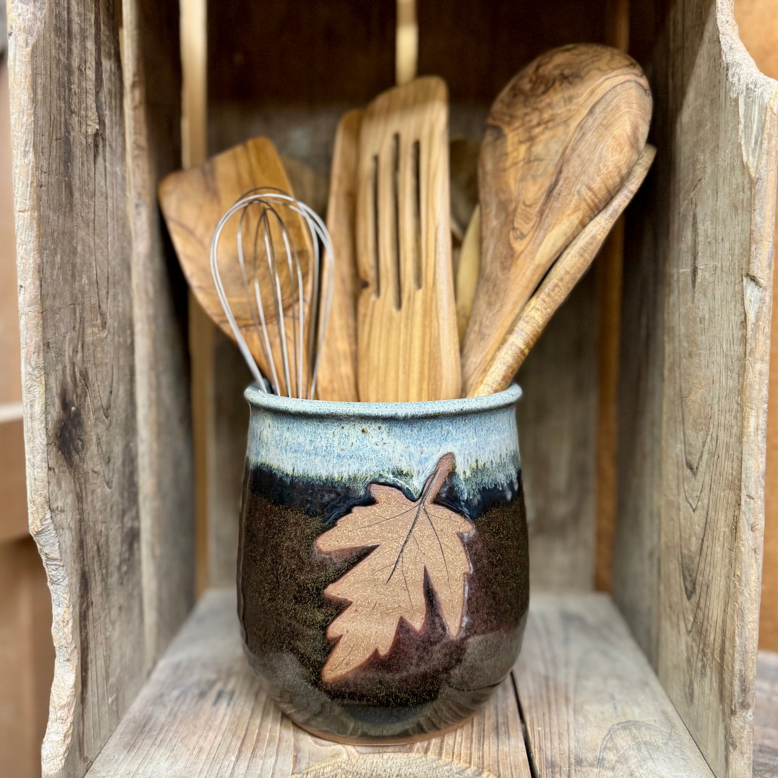 Round Utensil Holder {Denim}