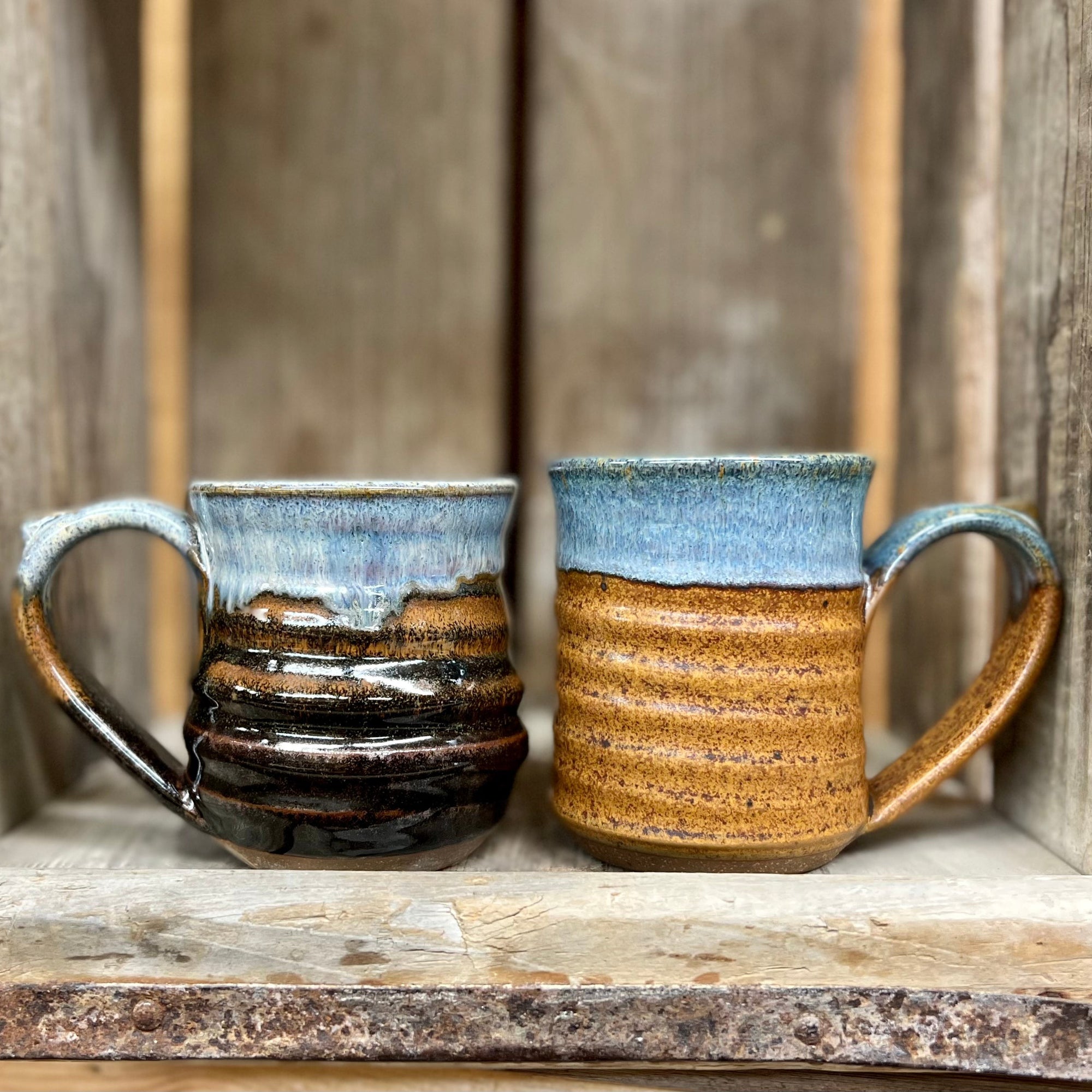 Mug Set of 2 {Earth and Sky + Pan for Gold}