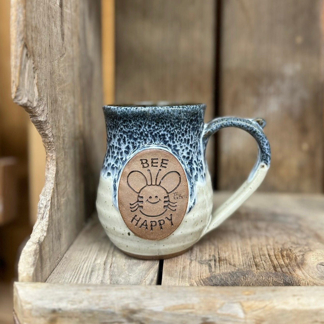 Bee Happy Mug {Blueberry}