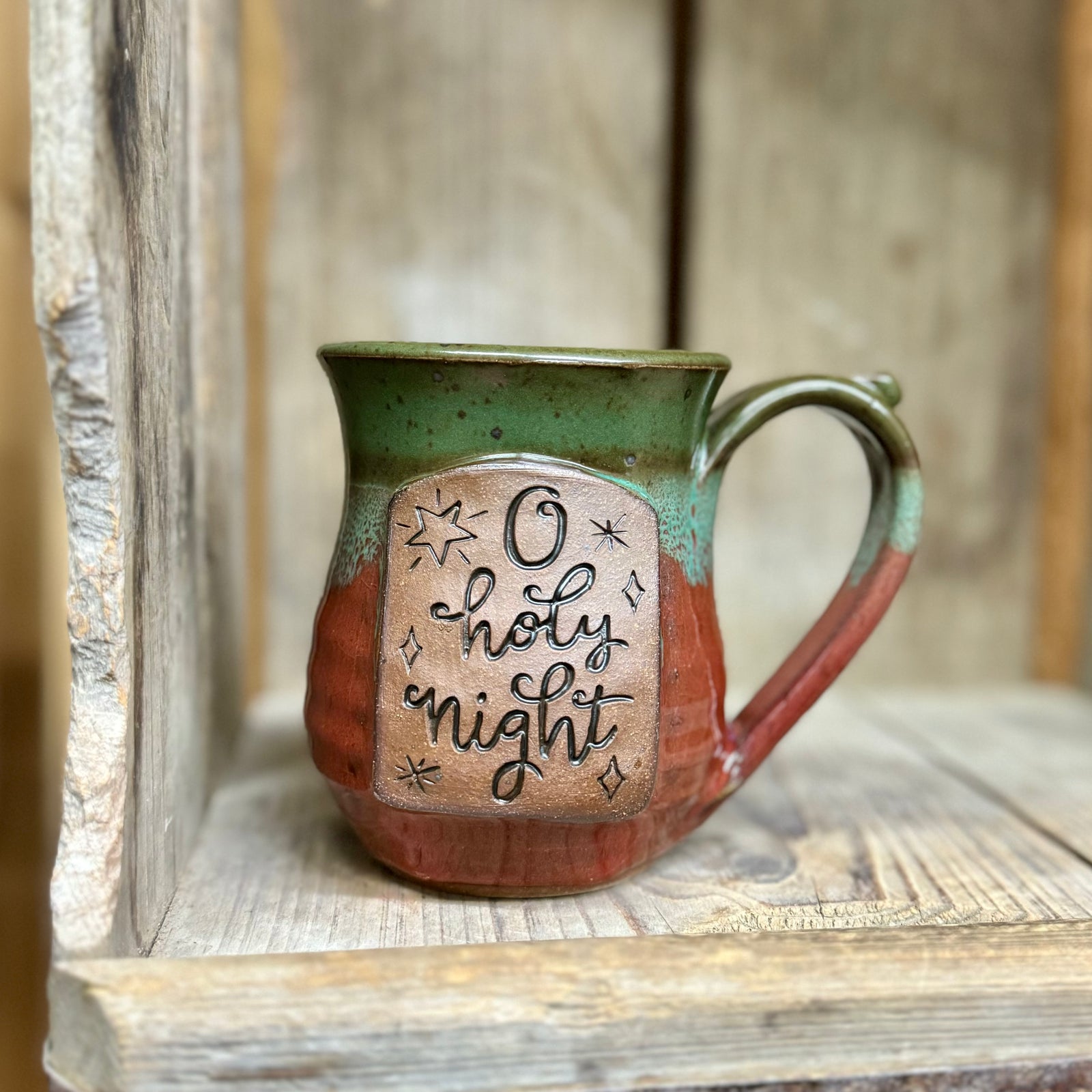 O Holy Night Mug {Green and Red}