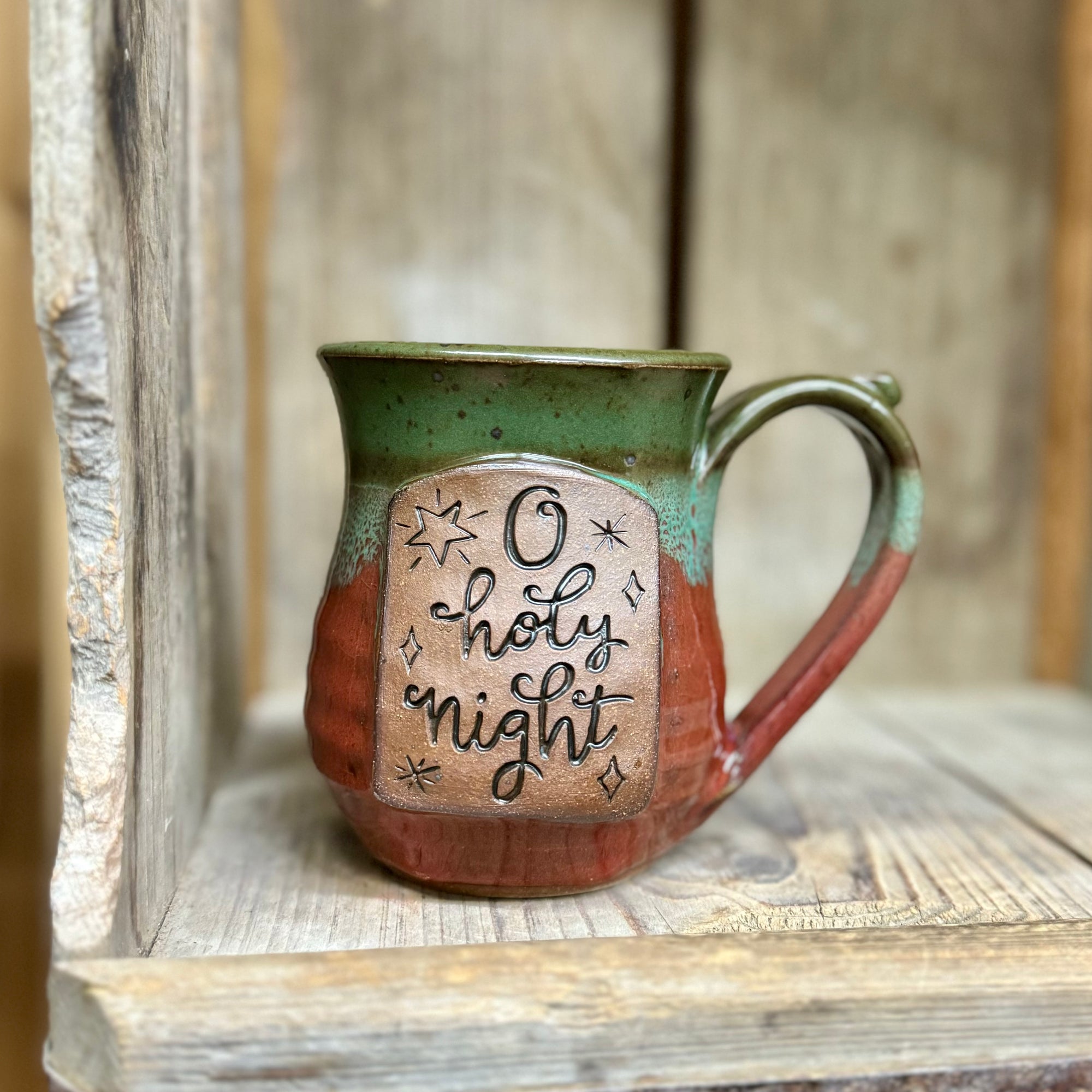 O Holy Night Mug {Green and Red}