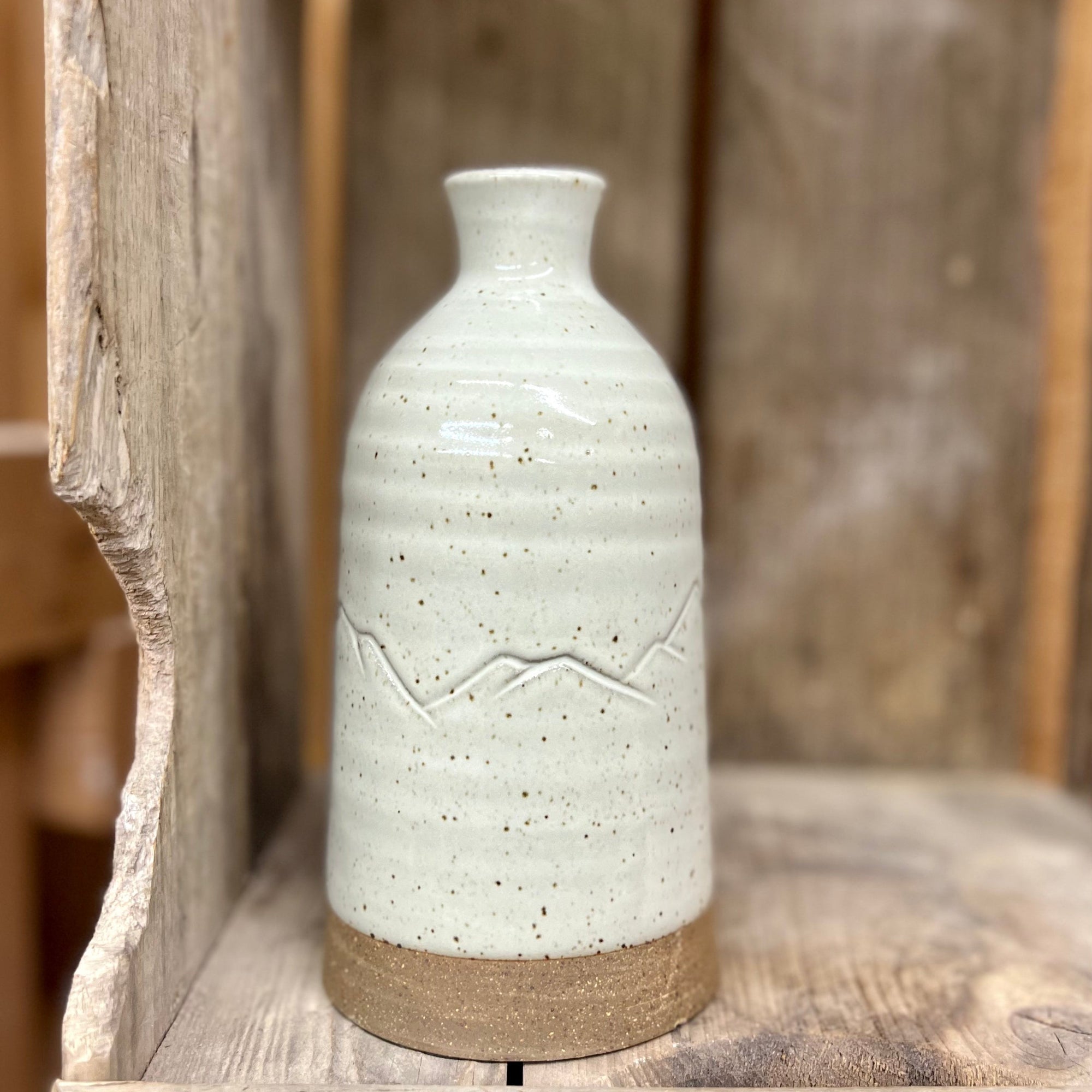 Mountain Range Bottle Vase {Classic White}