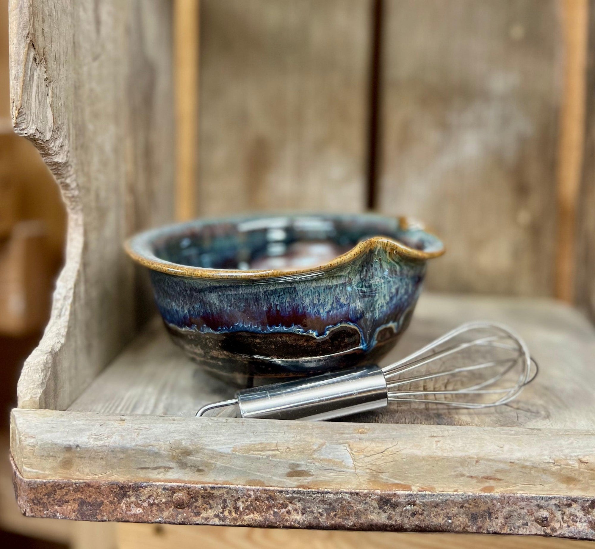 Batter Bowl, Ceramic, Handmade Mixing Bowl with Handle