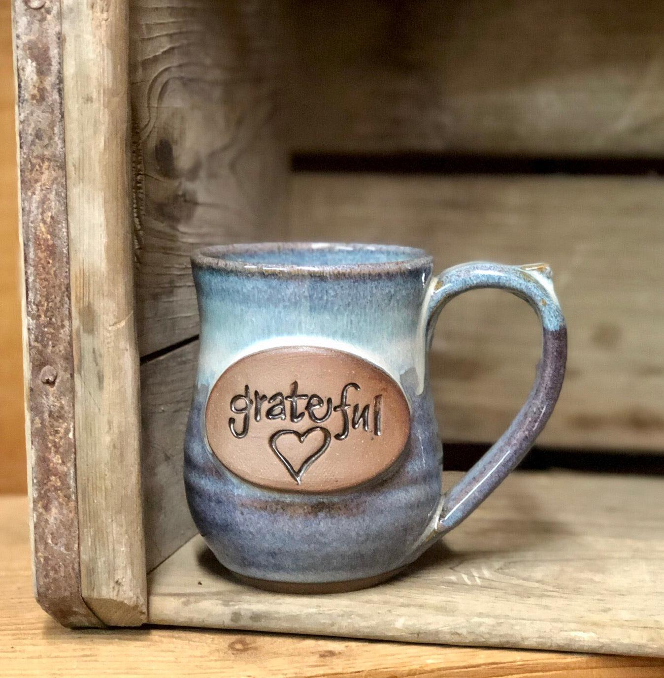 Grateful ❤️ Mug {Smoky Blue}